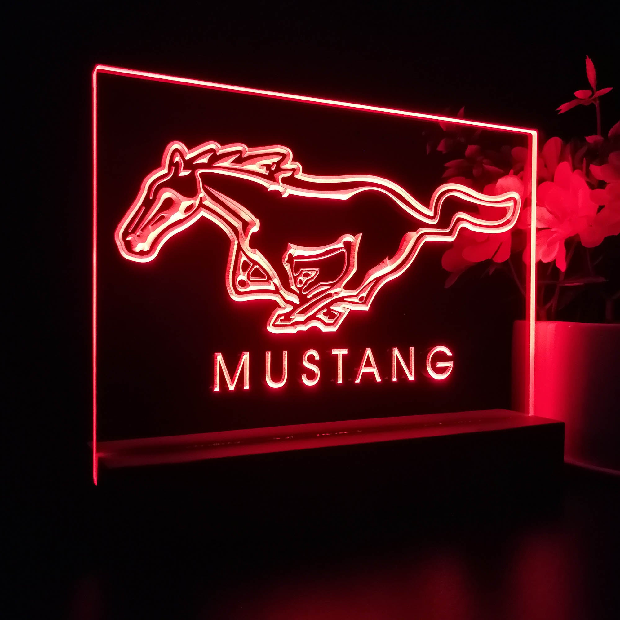 Mustang Ford Horse Car Bar 3D LED Illusion Night Light