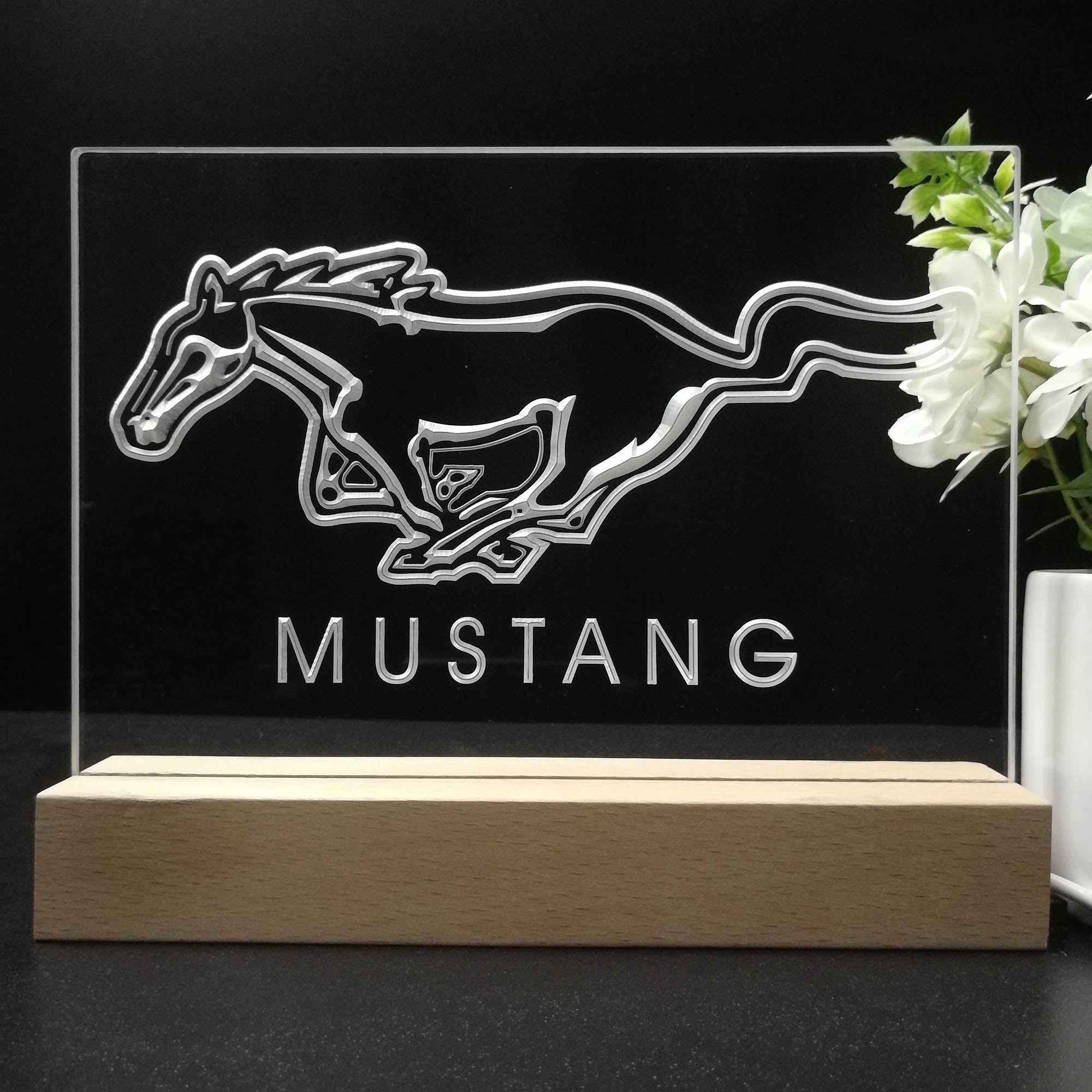 Mustang Ford Horse Car Bar 3D LED Illusion Night Light