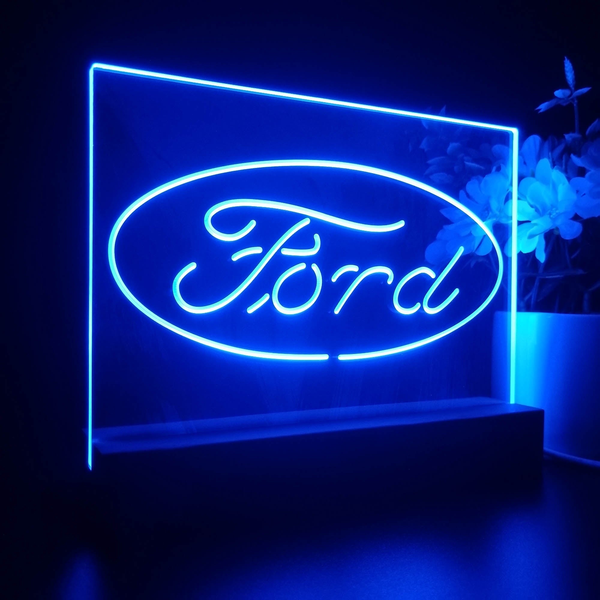 Ford Badge Car Truck Bar 3D LED Illusion Night Light