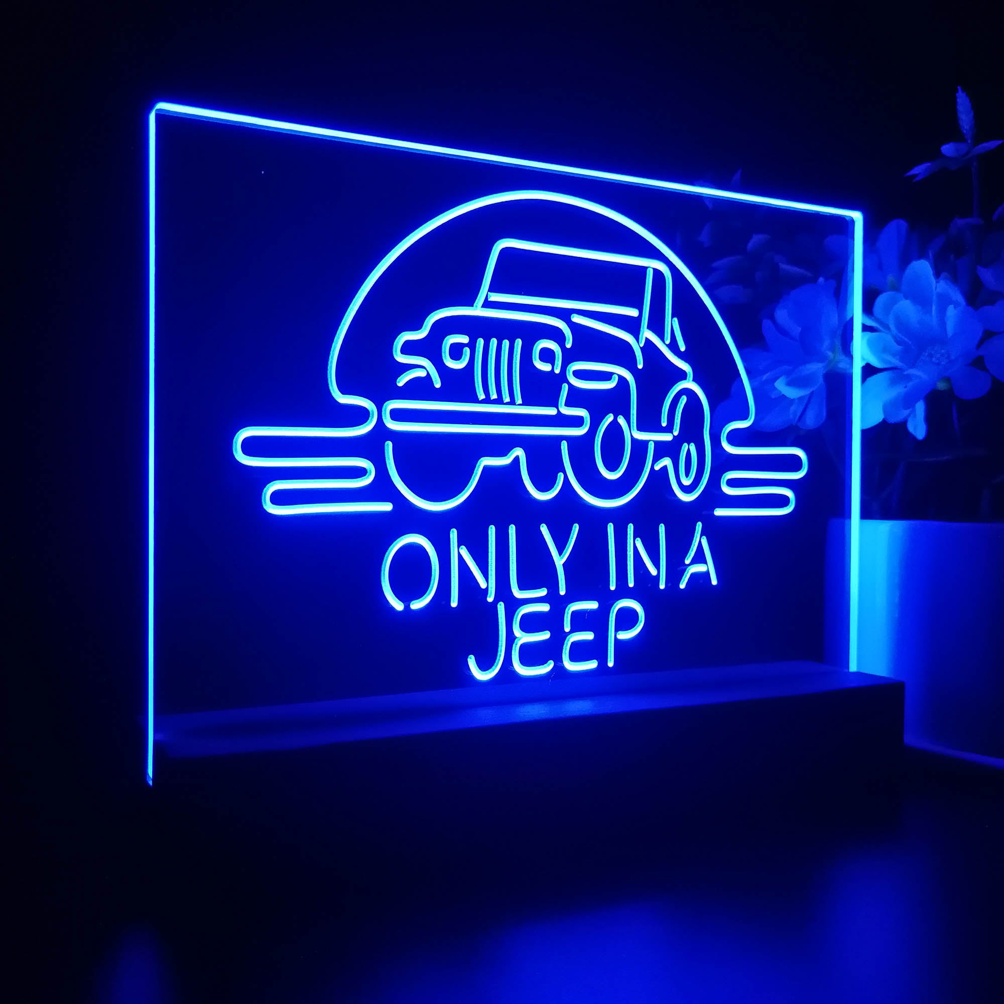 Only in a Jeep Car Man Cave 3D LED Illusion Night Light