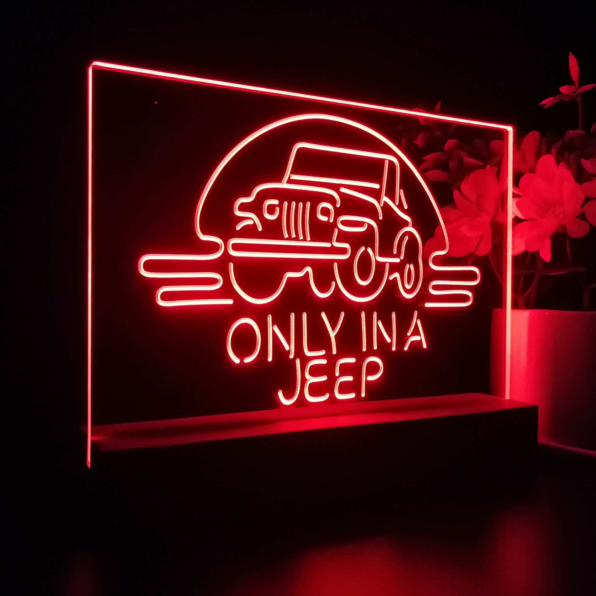 Only in a Jeep Car Man Cave 3D LED Illusion Night Light