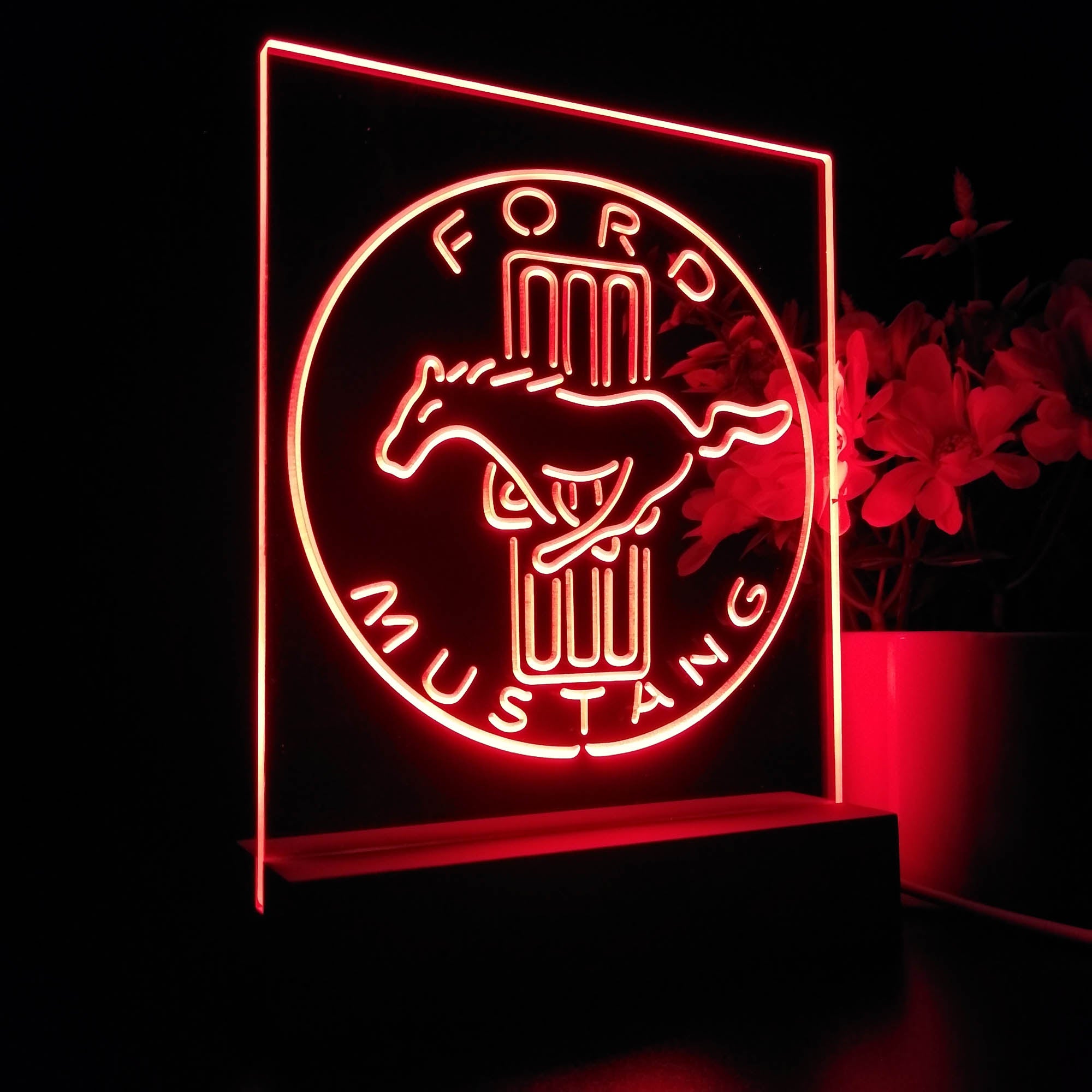 Ford Mustang Horse Car Bar 3D LED Illusion Night Light