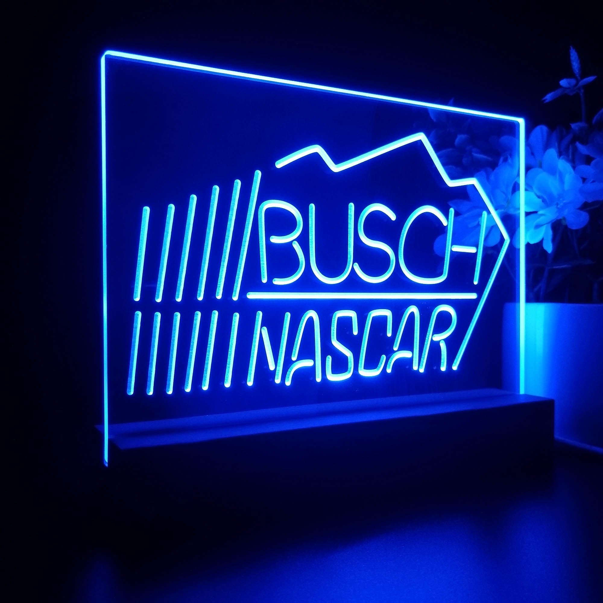 Busch Nascar Beer Racing Car Bar 3D LED Illusion Night Light