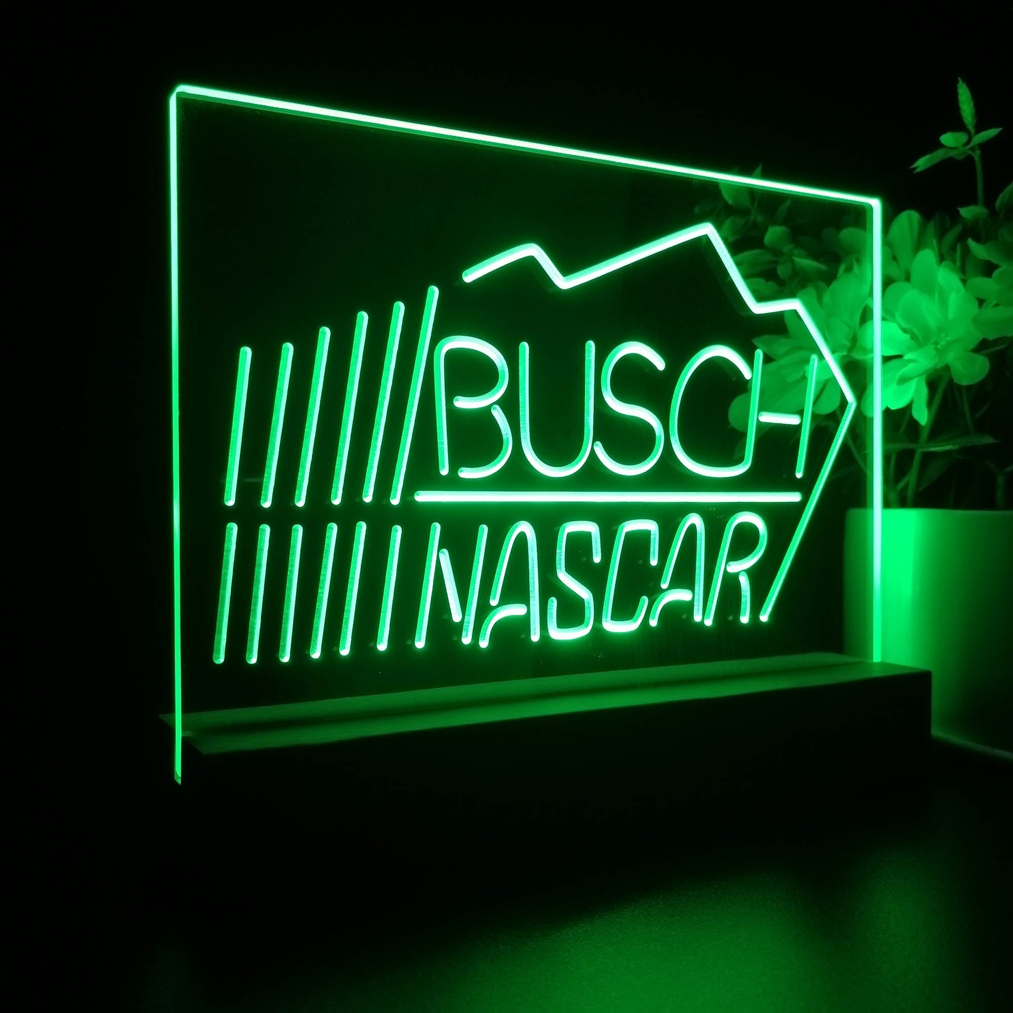 Busch Nascar Beer Racing Car Bar 3D LED Illusion Night Light