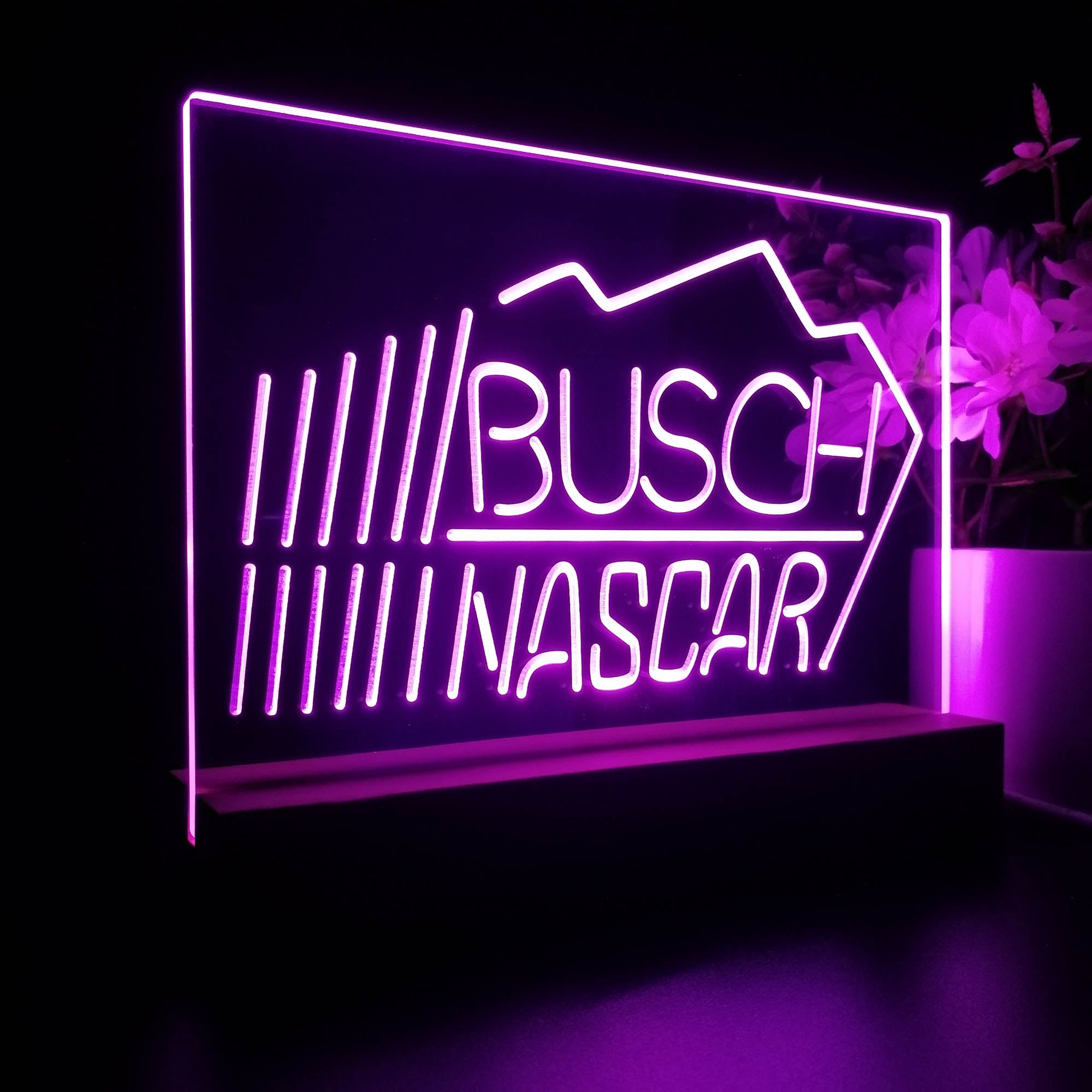 Busch Nascar Beer Racing Car Bar 3D LED Illusion Night Light