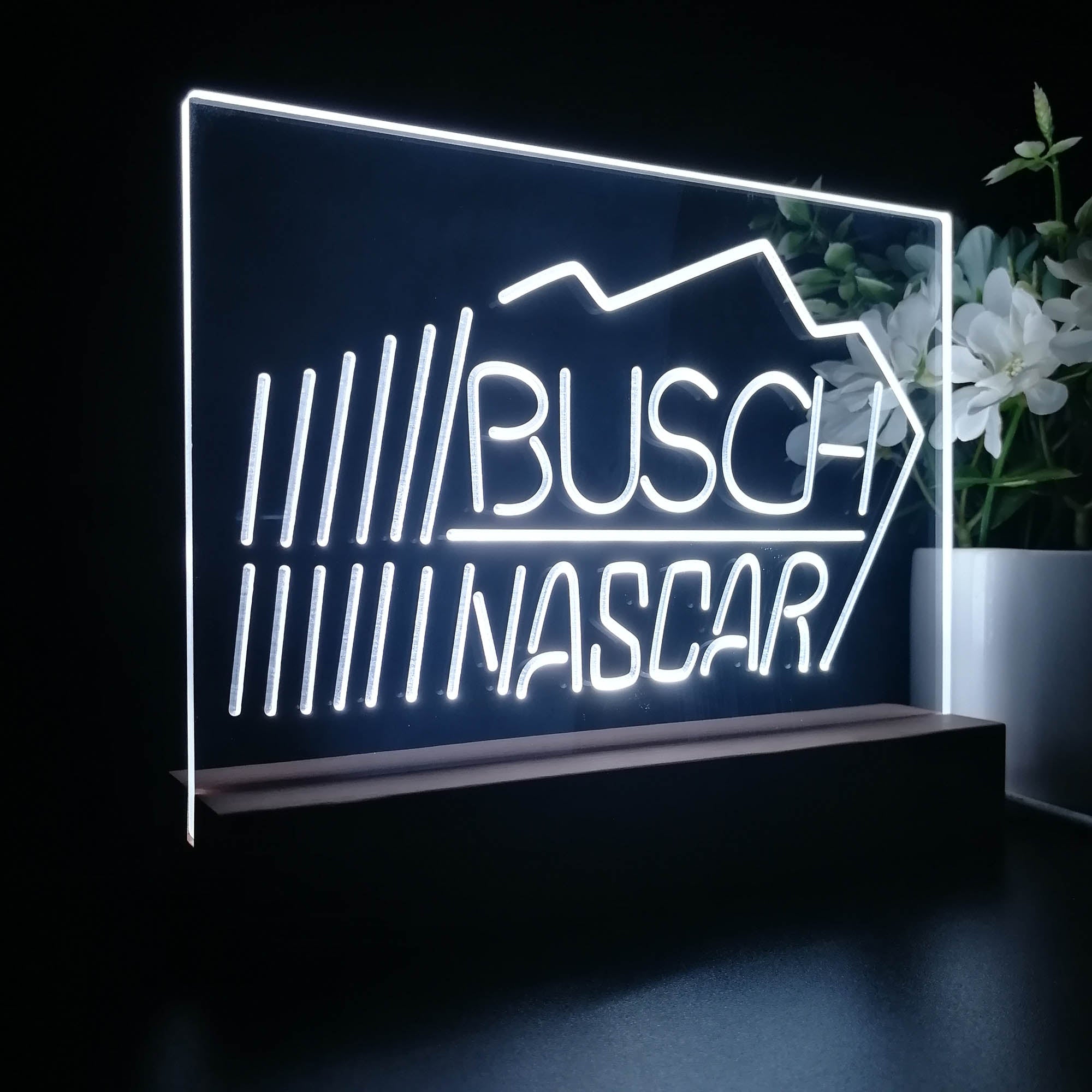 Busch Nascar Beer Racing Car Bar 3D LED Illusion Night Light