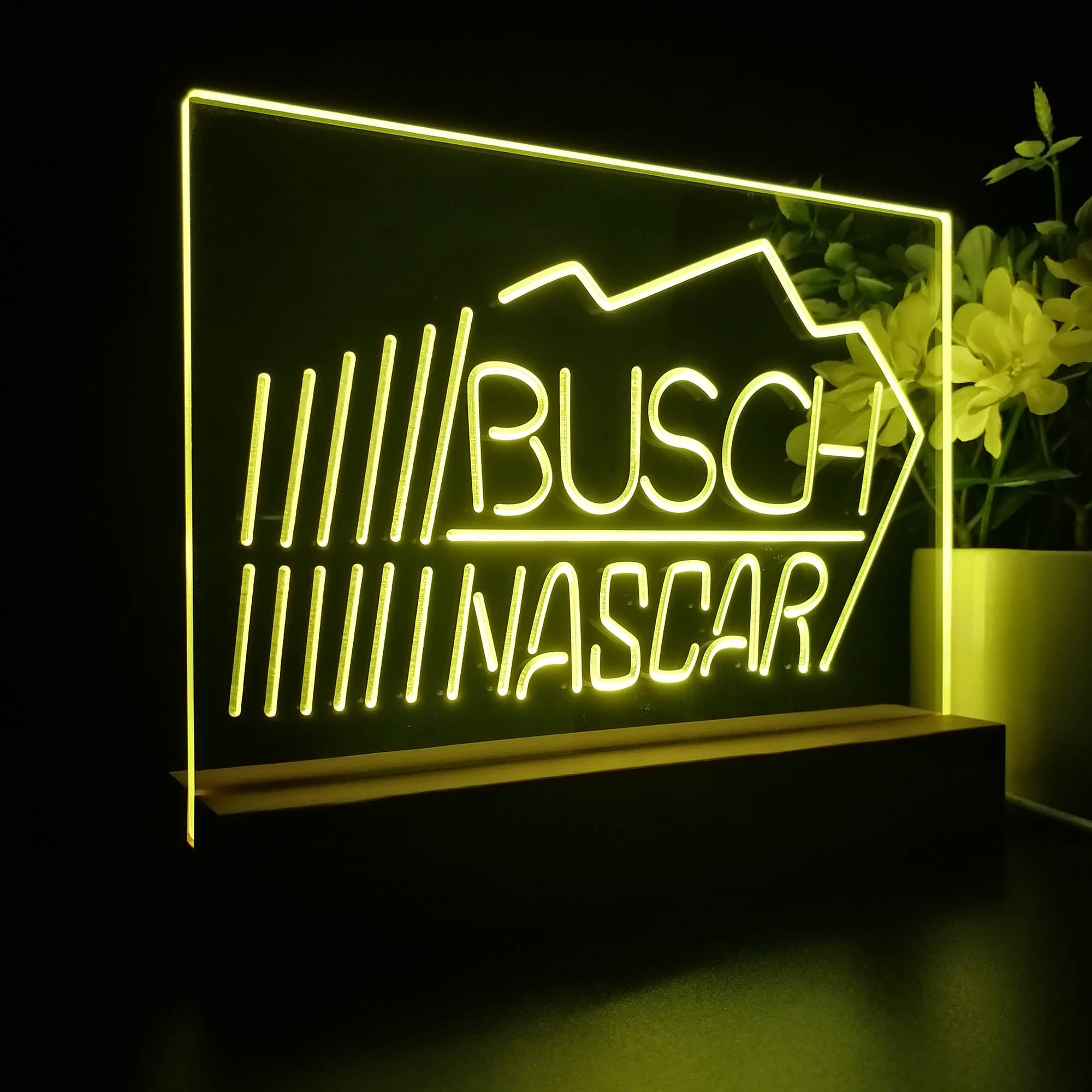 Busch Nascar Beer Racing Car Bar 3D LED Illusion Night Light