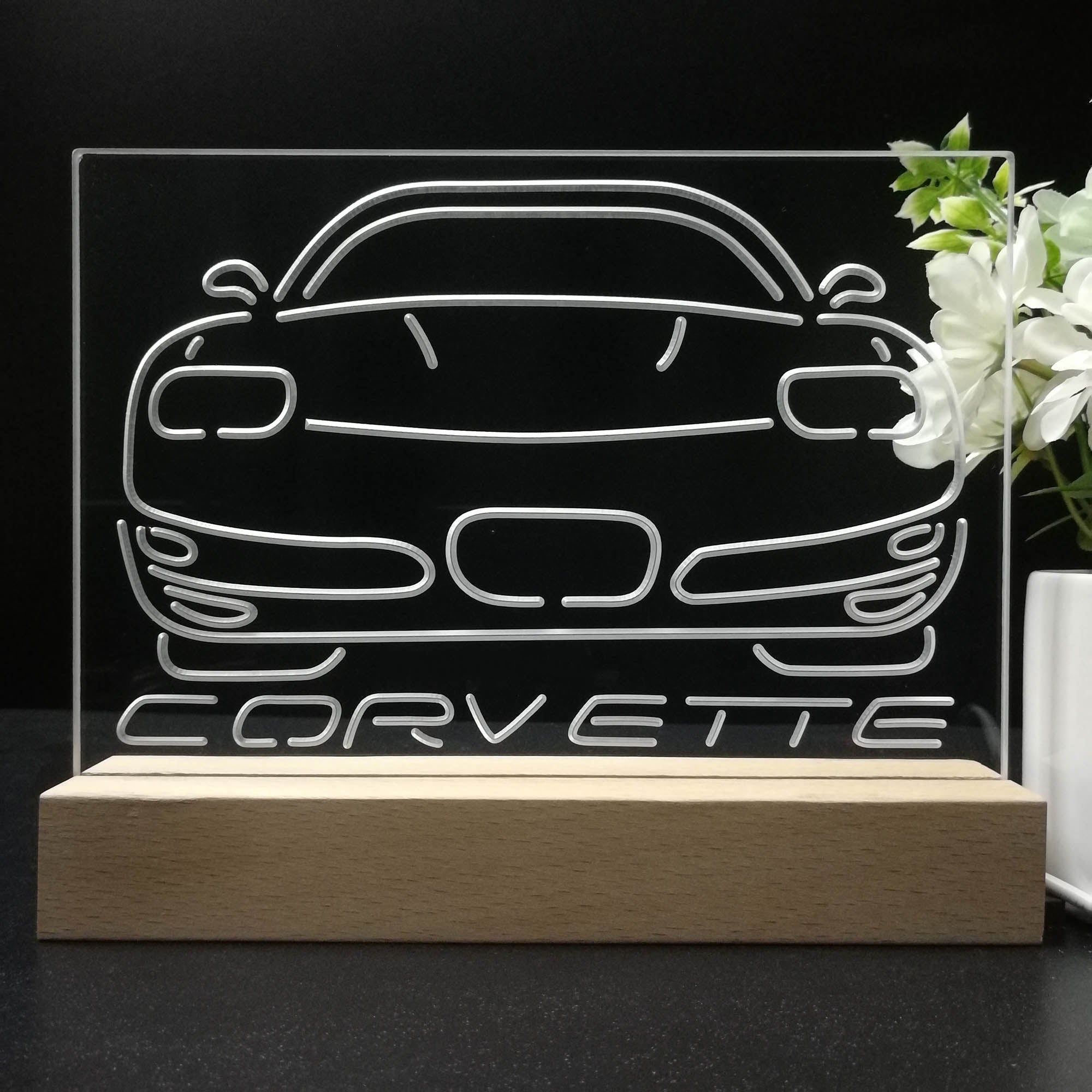 Corvette Car 3D LED Illusion Night Light