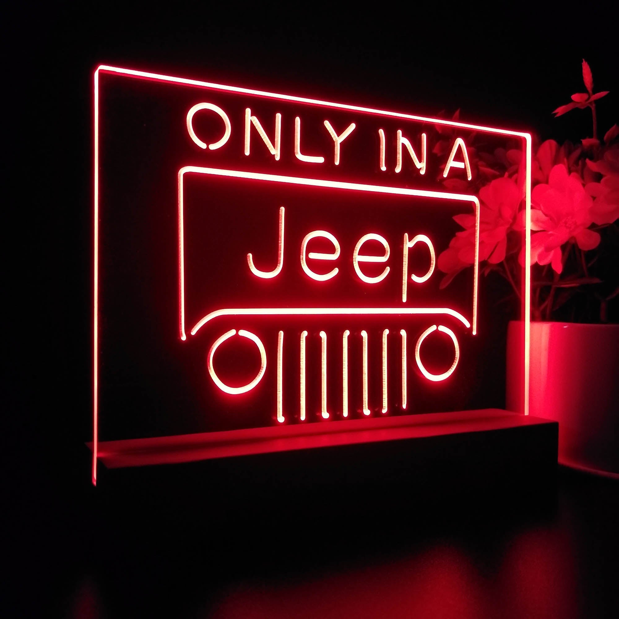 Only in a Jeep Beer Garage 3D LED Illusion Night Light