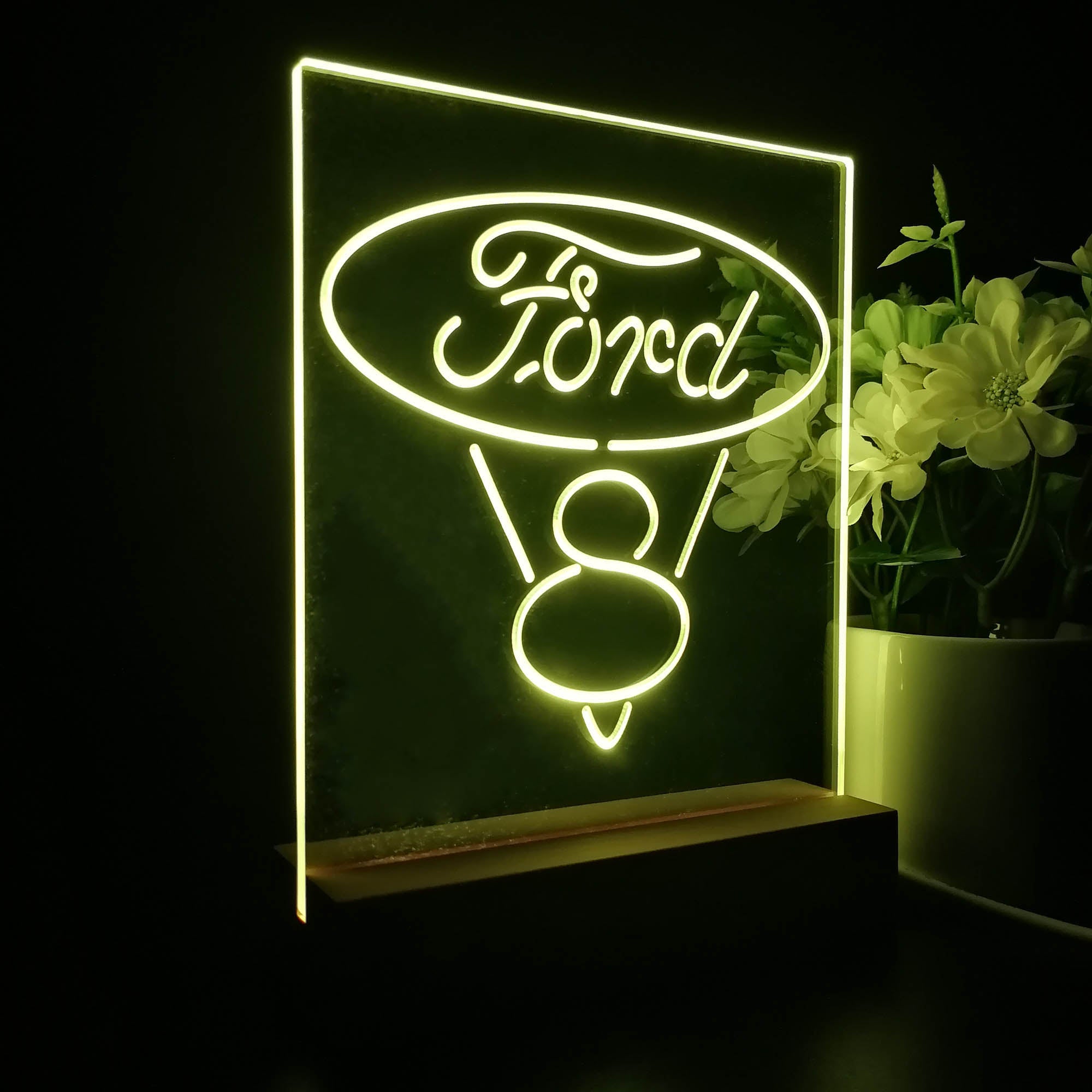 Ford V8 Logo 3D LED Illusion Night Light