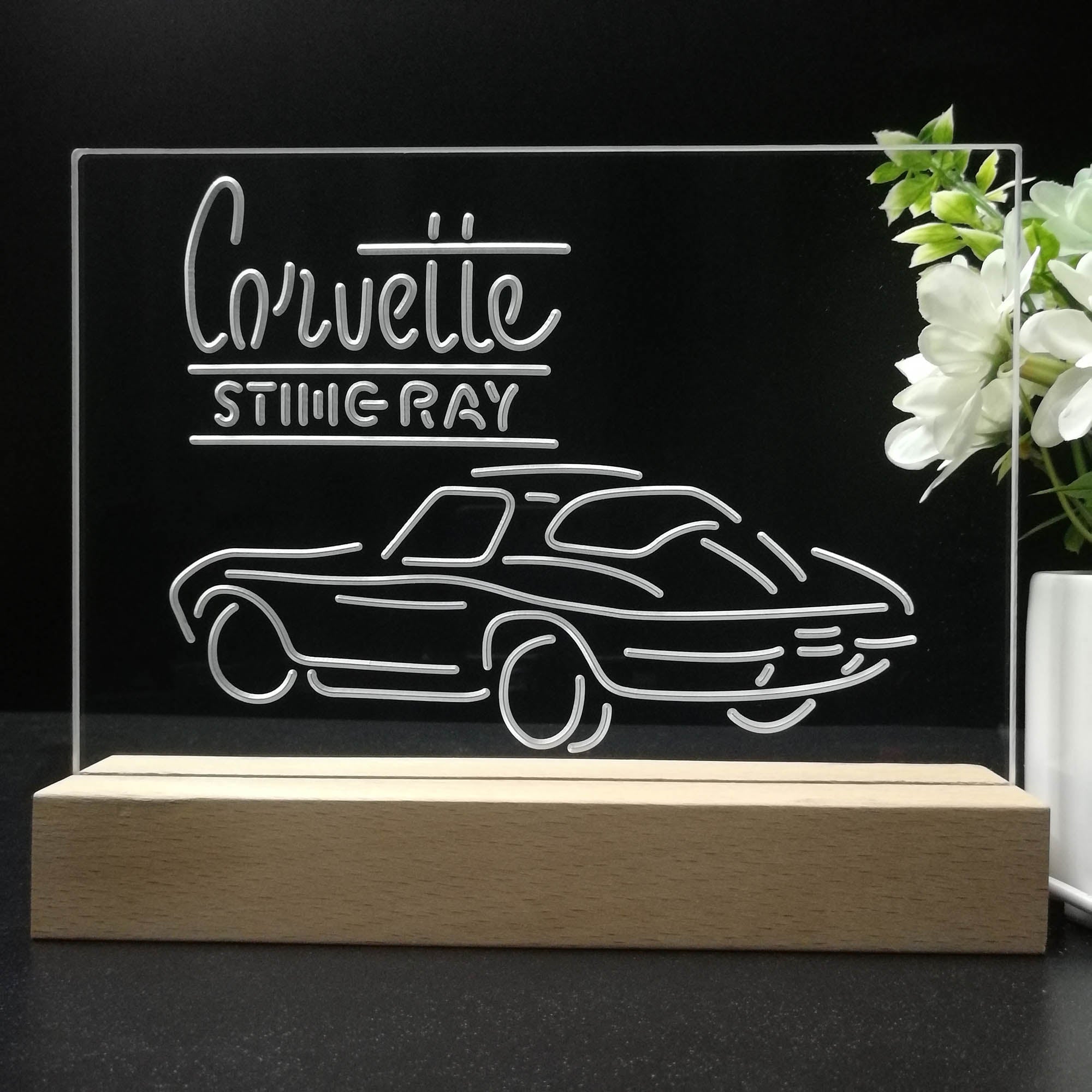 Corvette Sting Ray 3D LED Illusion Night Light