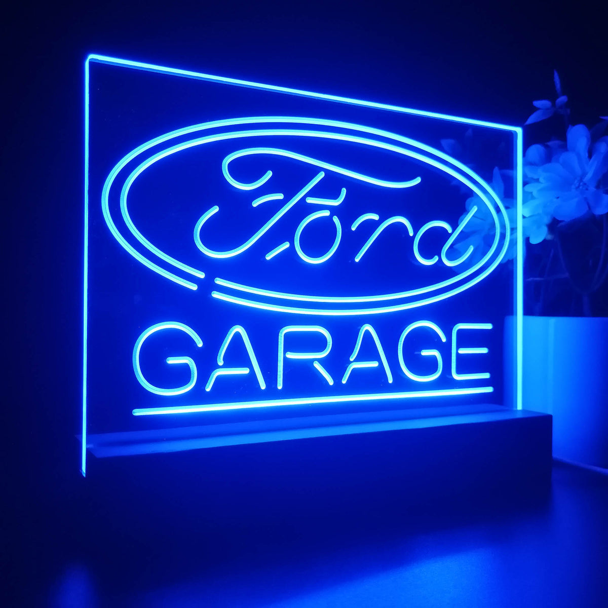 Ford Garage 3D LED Optical Illusion Night Light | LED LAB CAVE