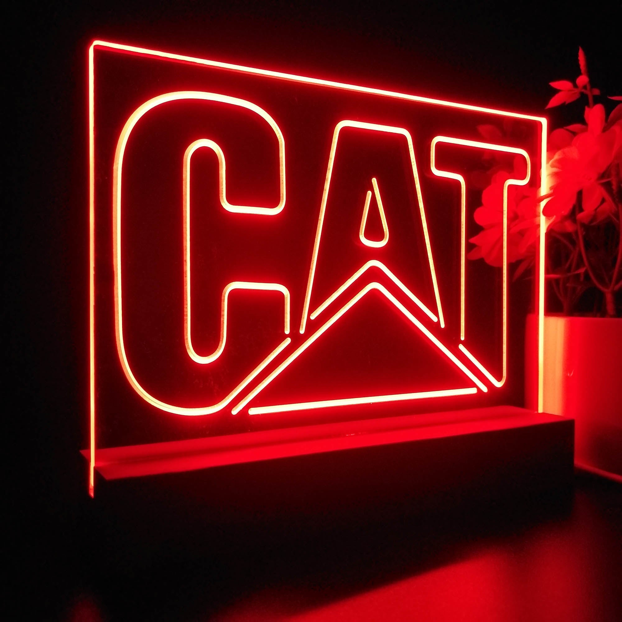 CAT Logo Garage 3D LED Illusion Night Light