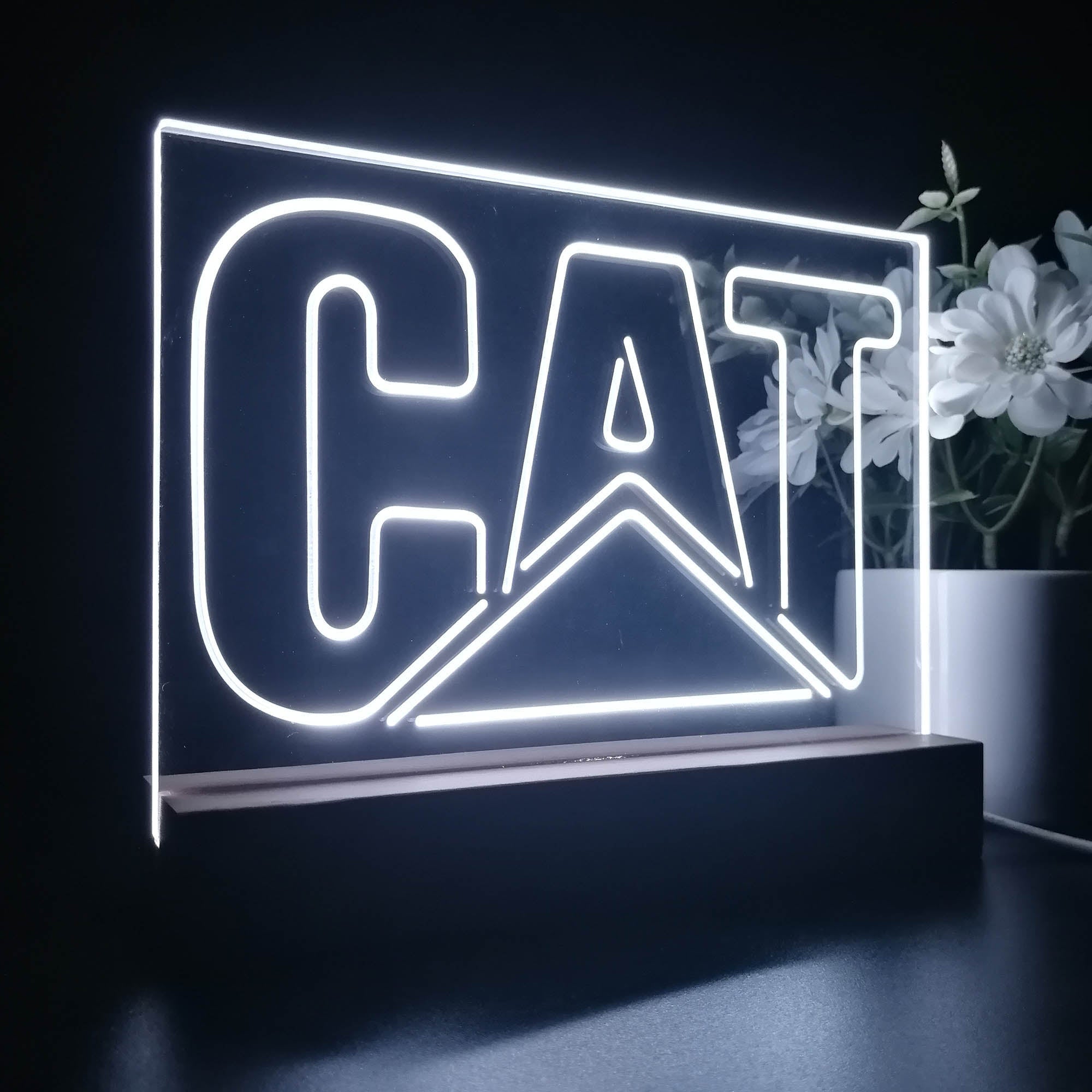 CAT Logo Garage 3D LED Illusion Night Light