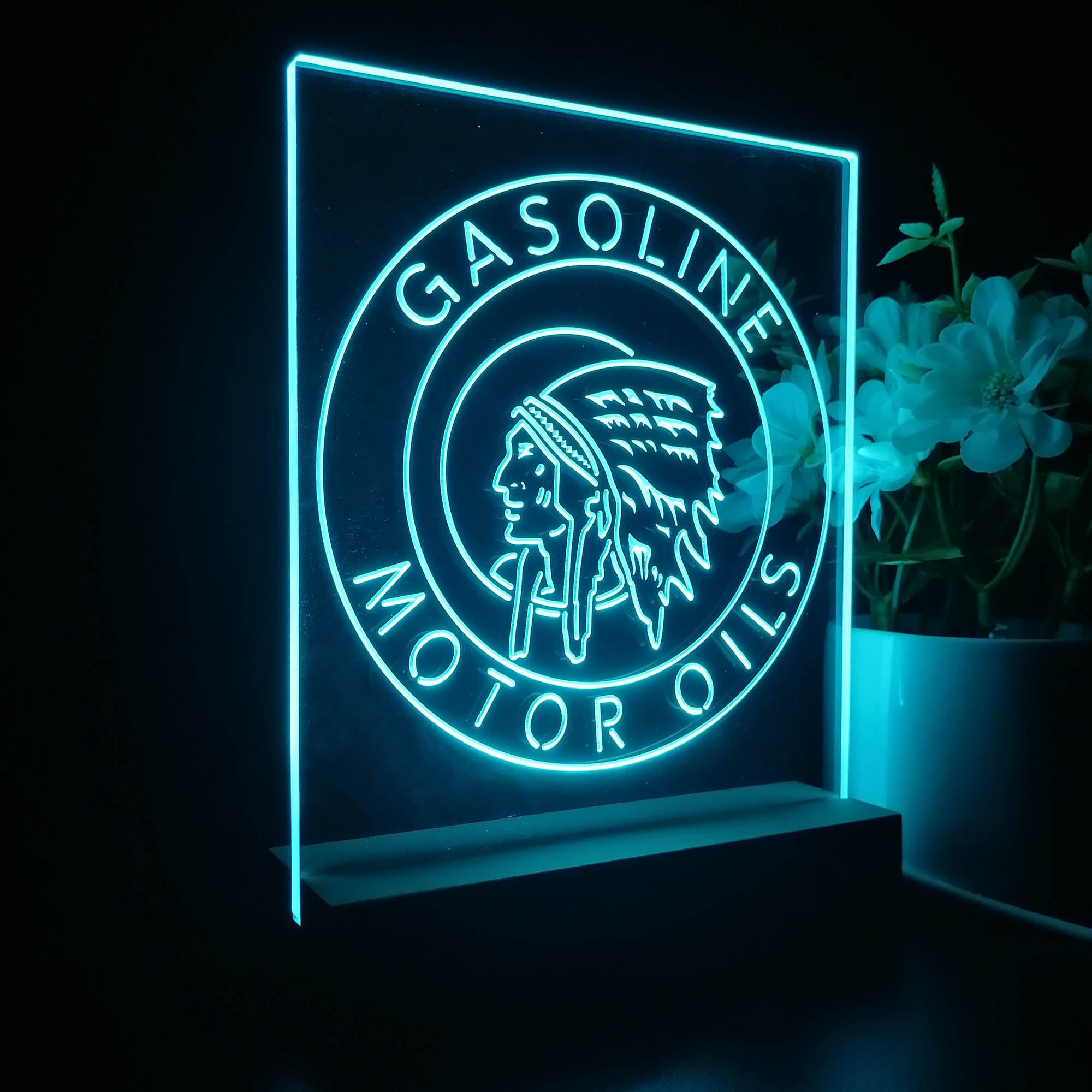 Motor Oils Gasoline Indian 3D LED Illusion Night Light