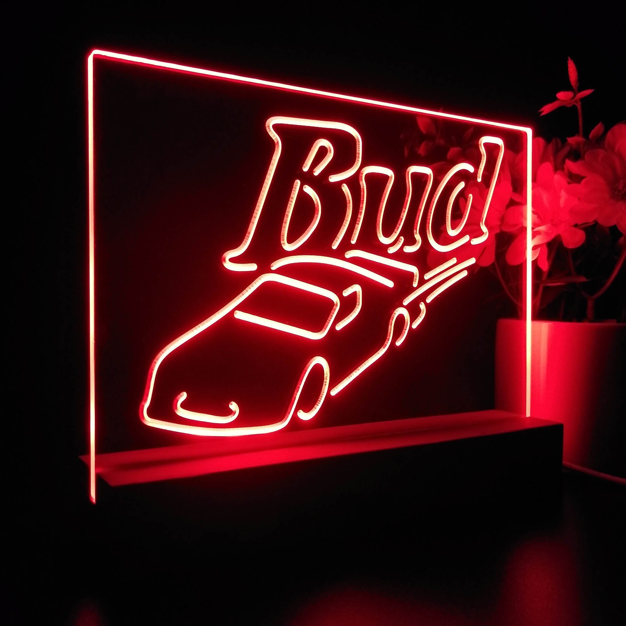 Bud Sport Racing Car 3D LED Illusion Night Light