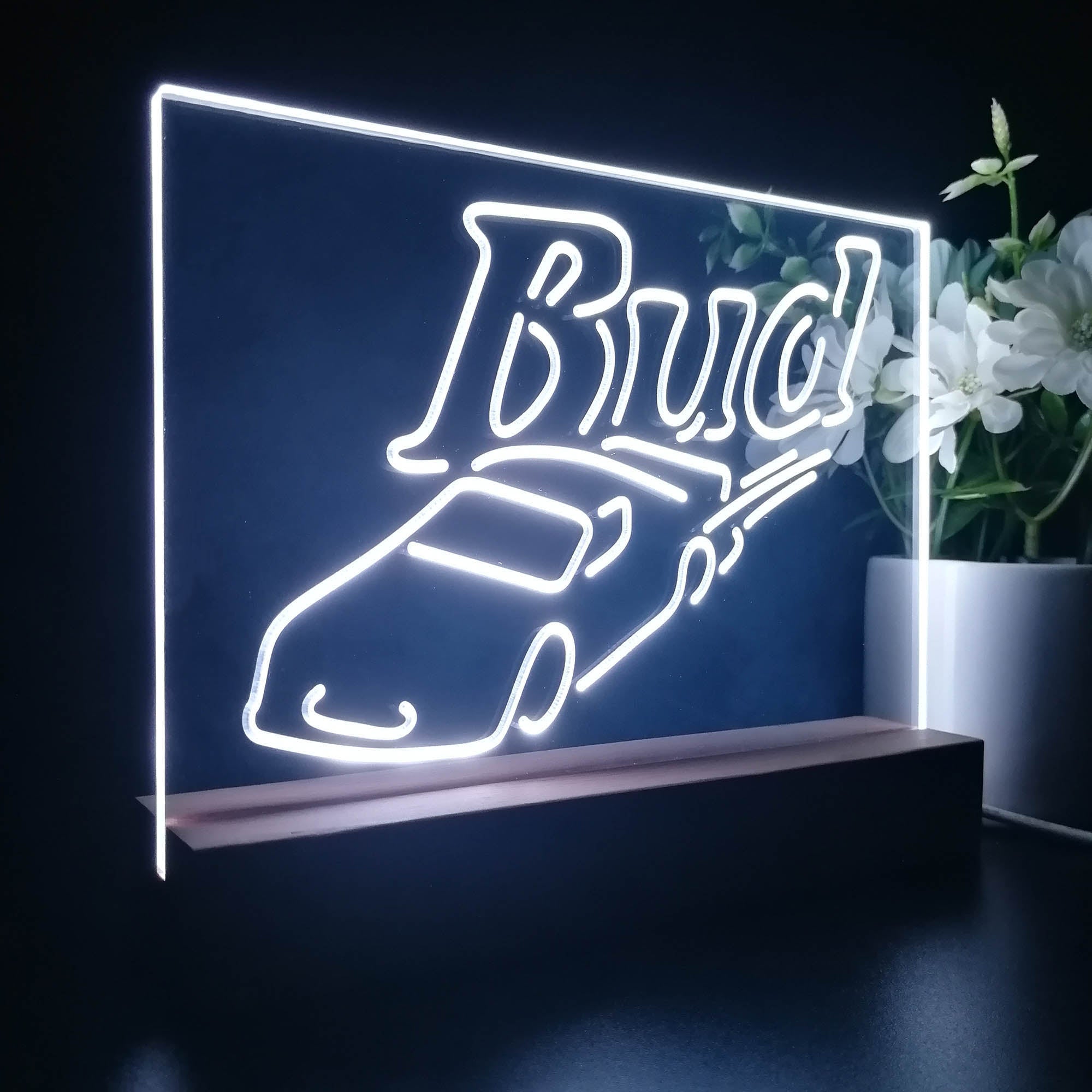 Bud Sport Racing Car 3D LED Illusion Night Light