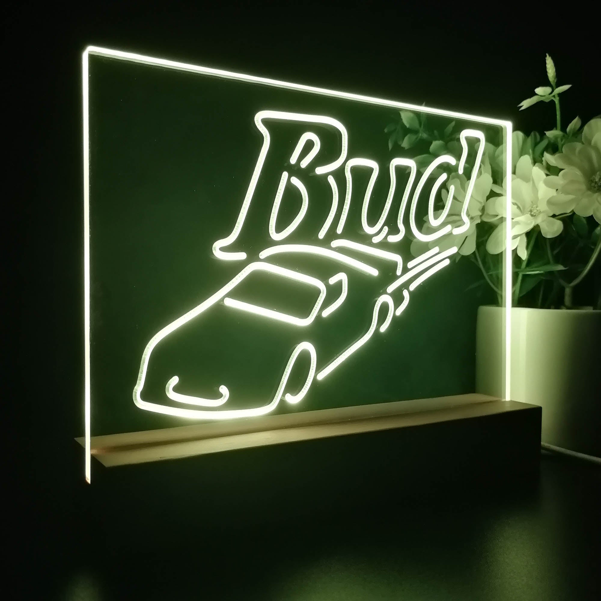 Bud Sport Racing Car 3D LED Illusion Night Light