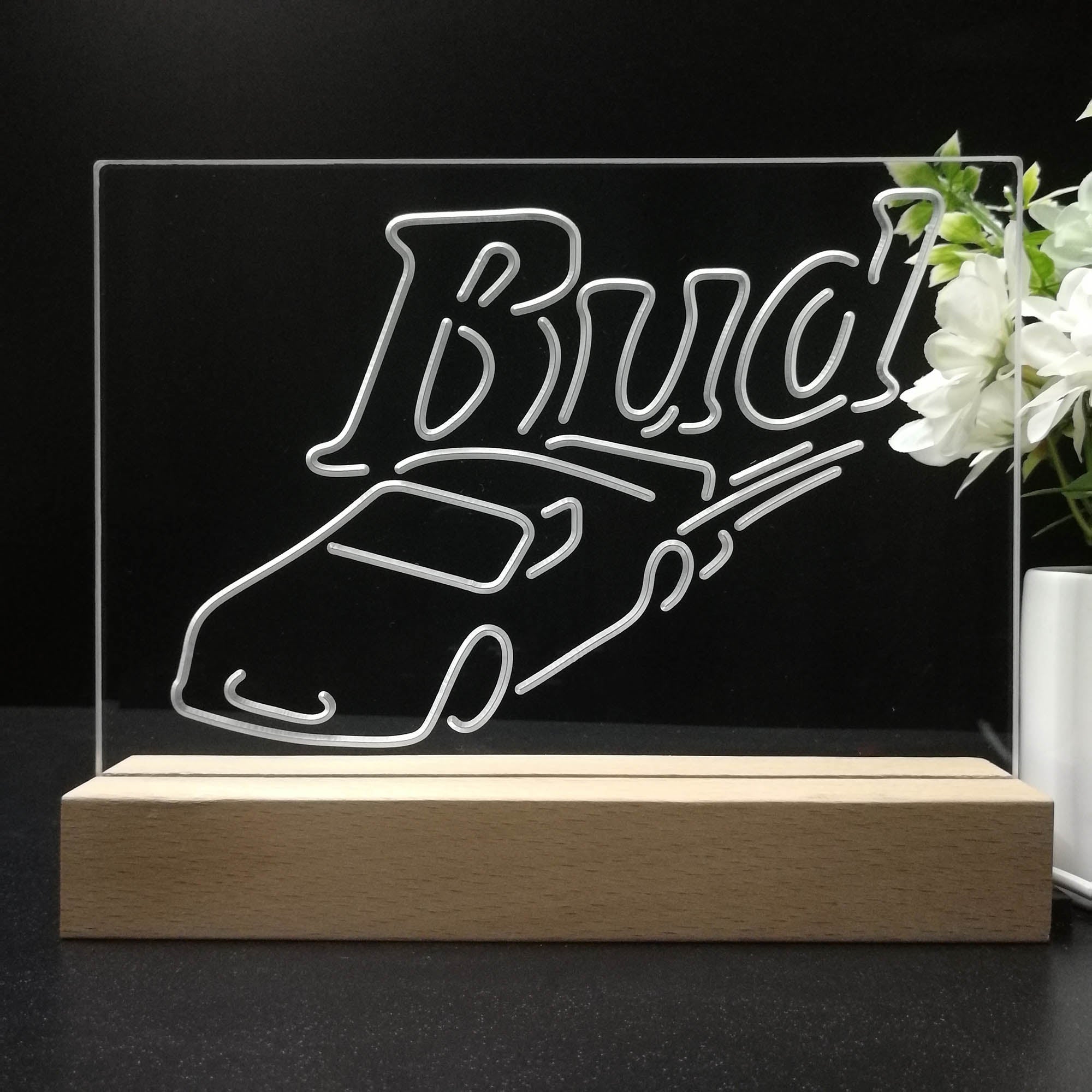 Bud Sport Racing Car 3D LED Illusion Night Light