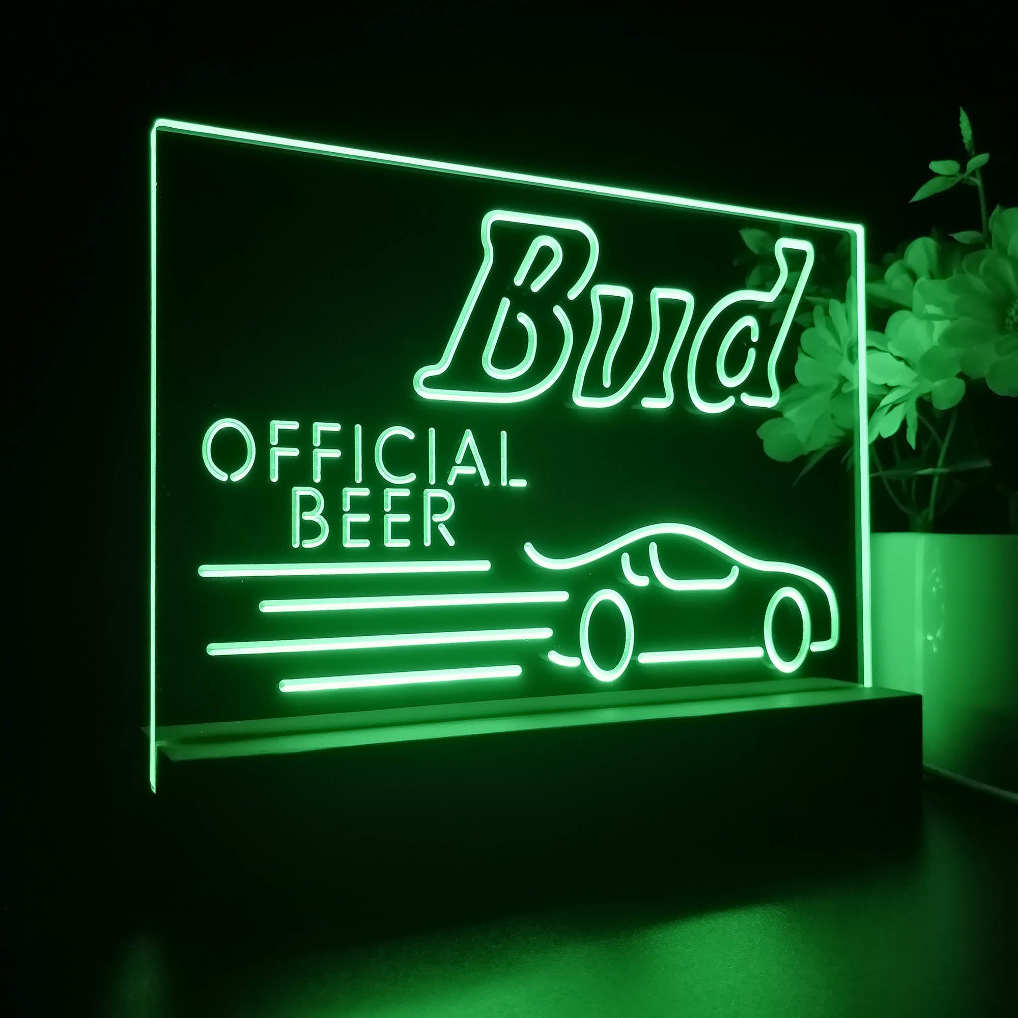 Bud Light Racing Car 3D LED Illusion Night Light