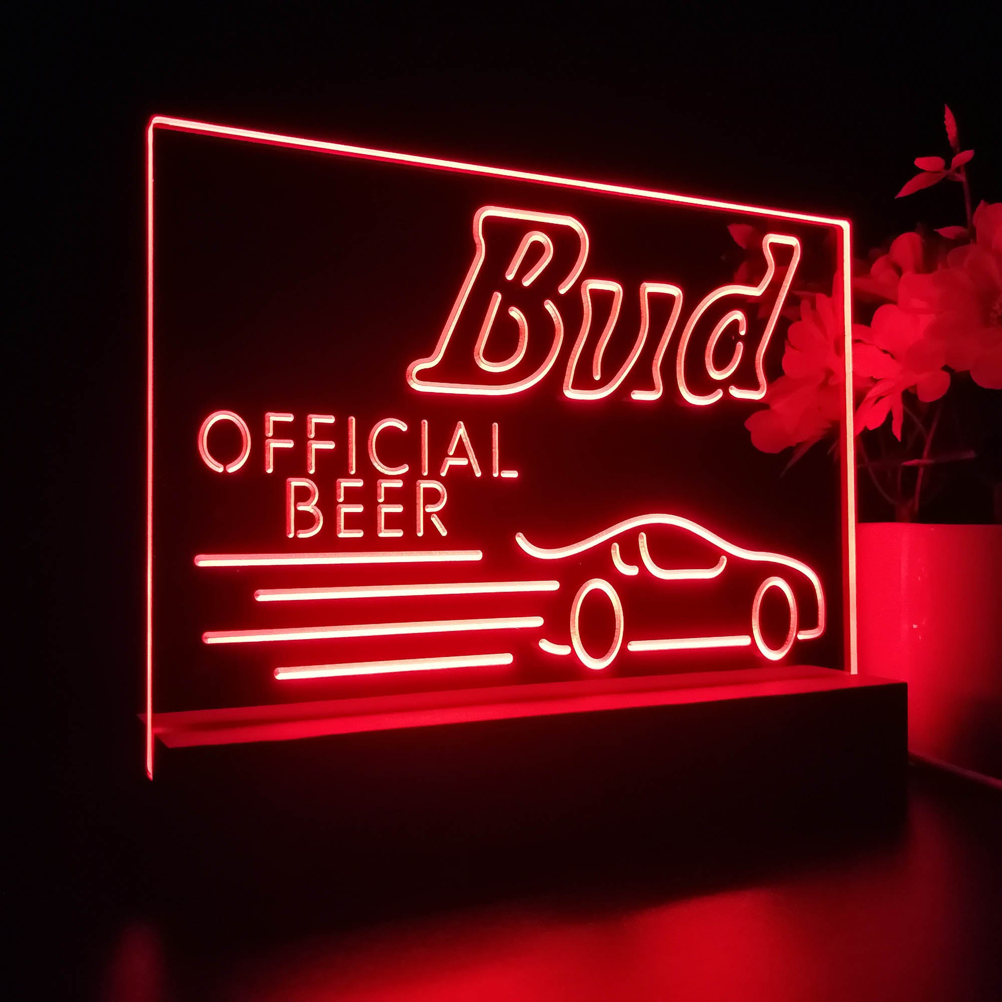 Bud Light Racing Car 3D LED Illusion Night Light