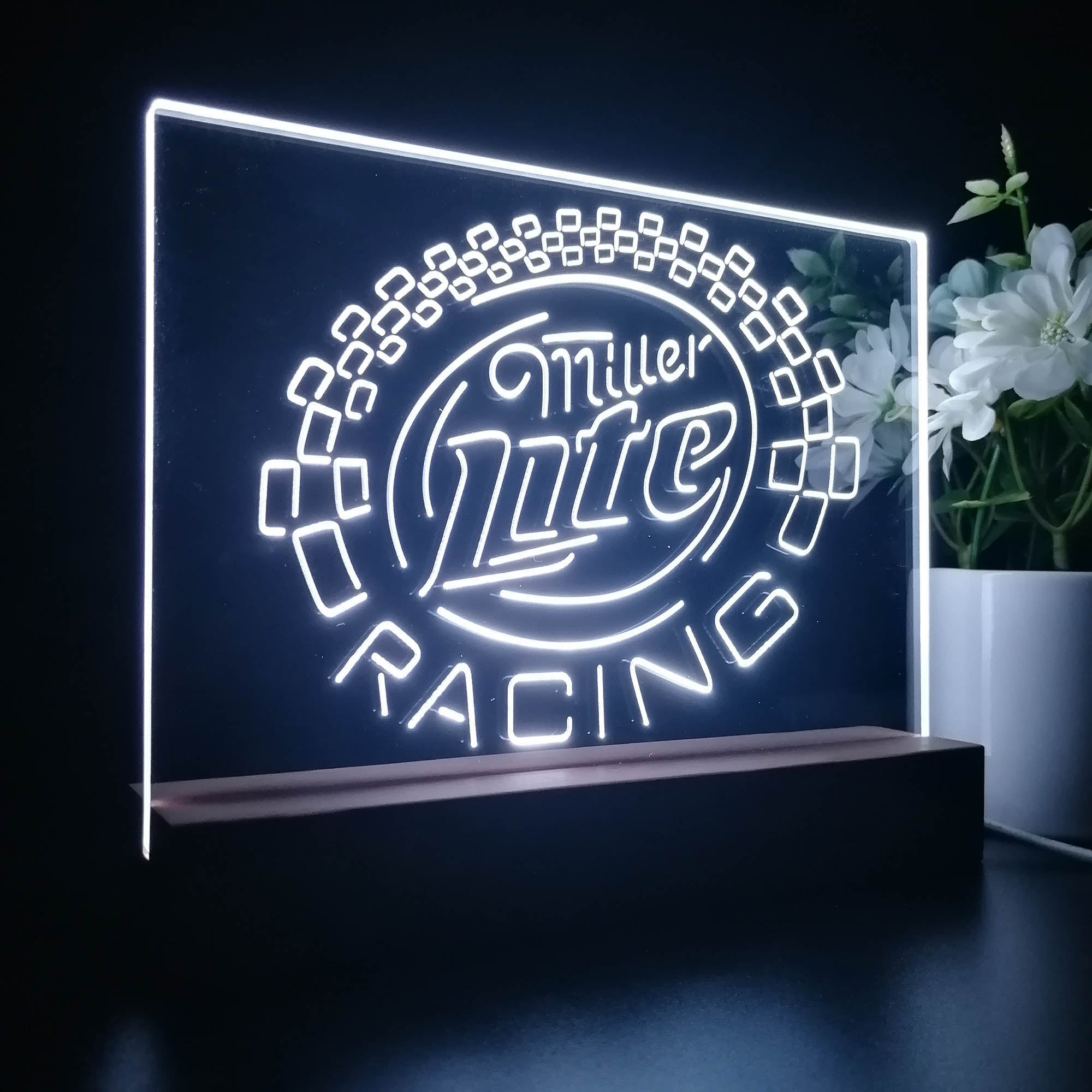 Miller Lite Racing Car 3D LED Illusion Night Light