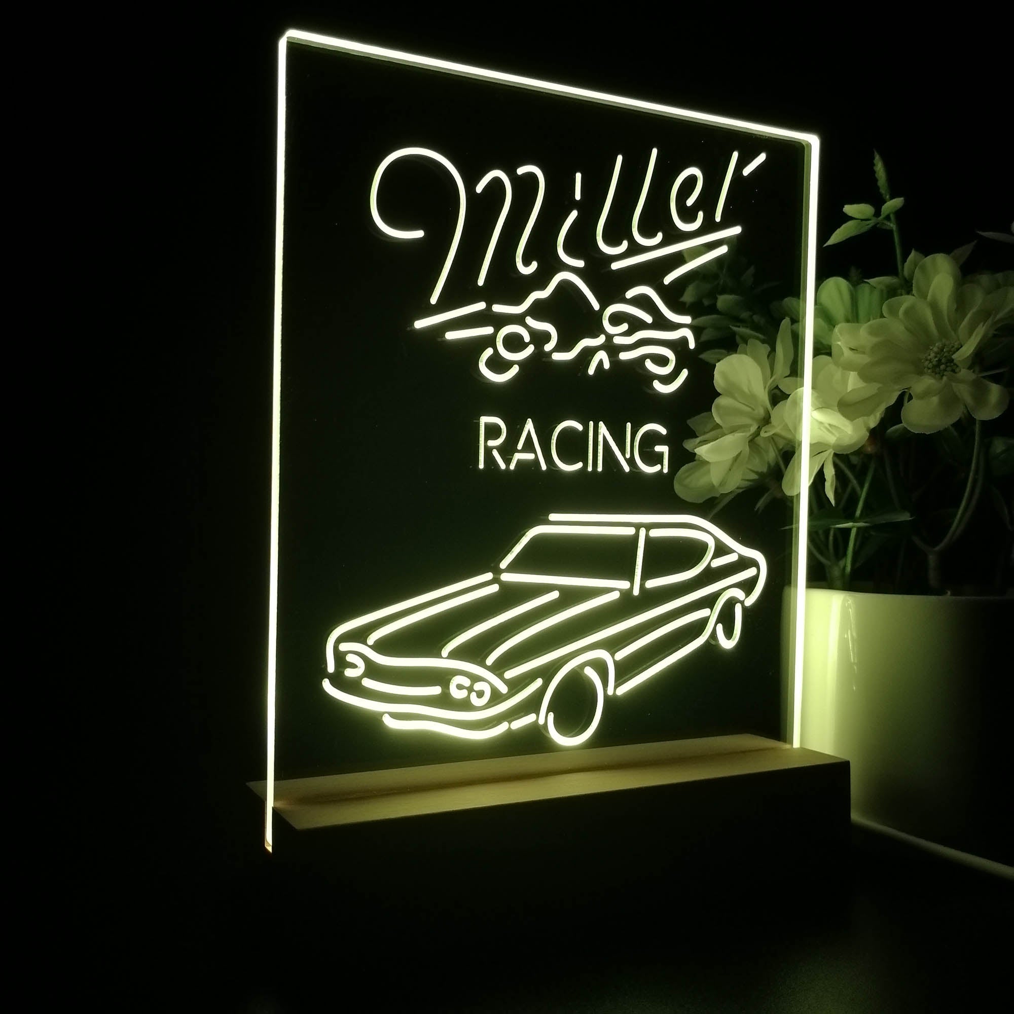 Miller Lite Car Racing Sport Beer 3D LED Illusion Night Light