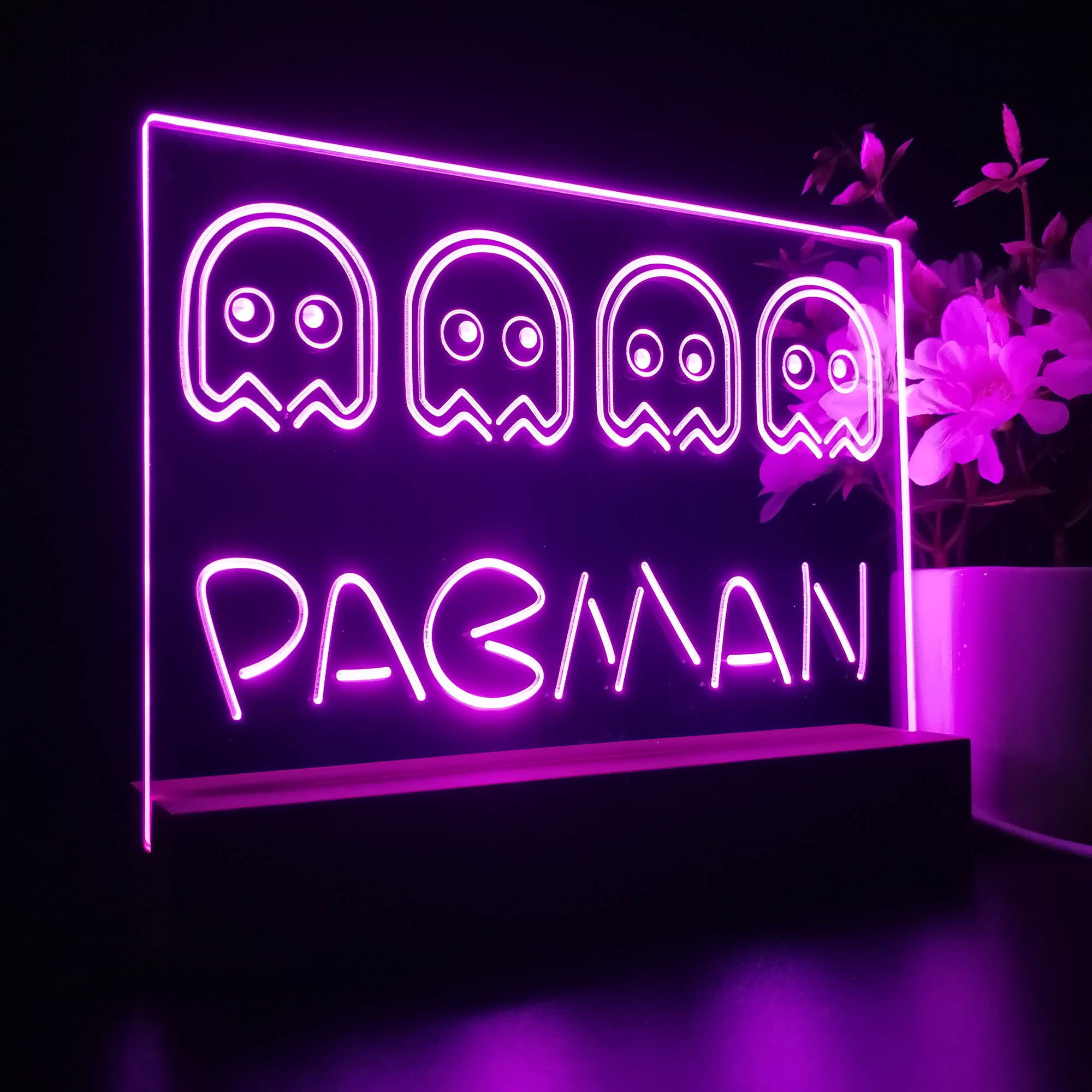 Pacman Game Room D¨¦cor 3D Neon LED Night Light Sign