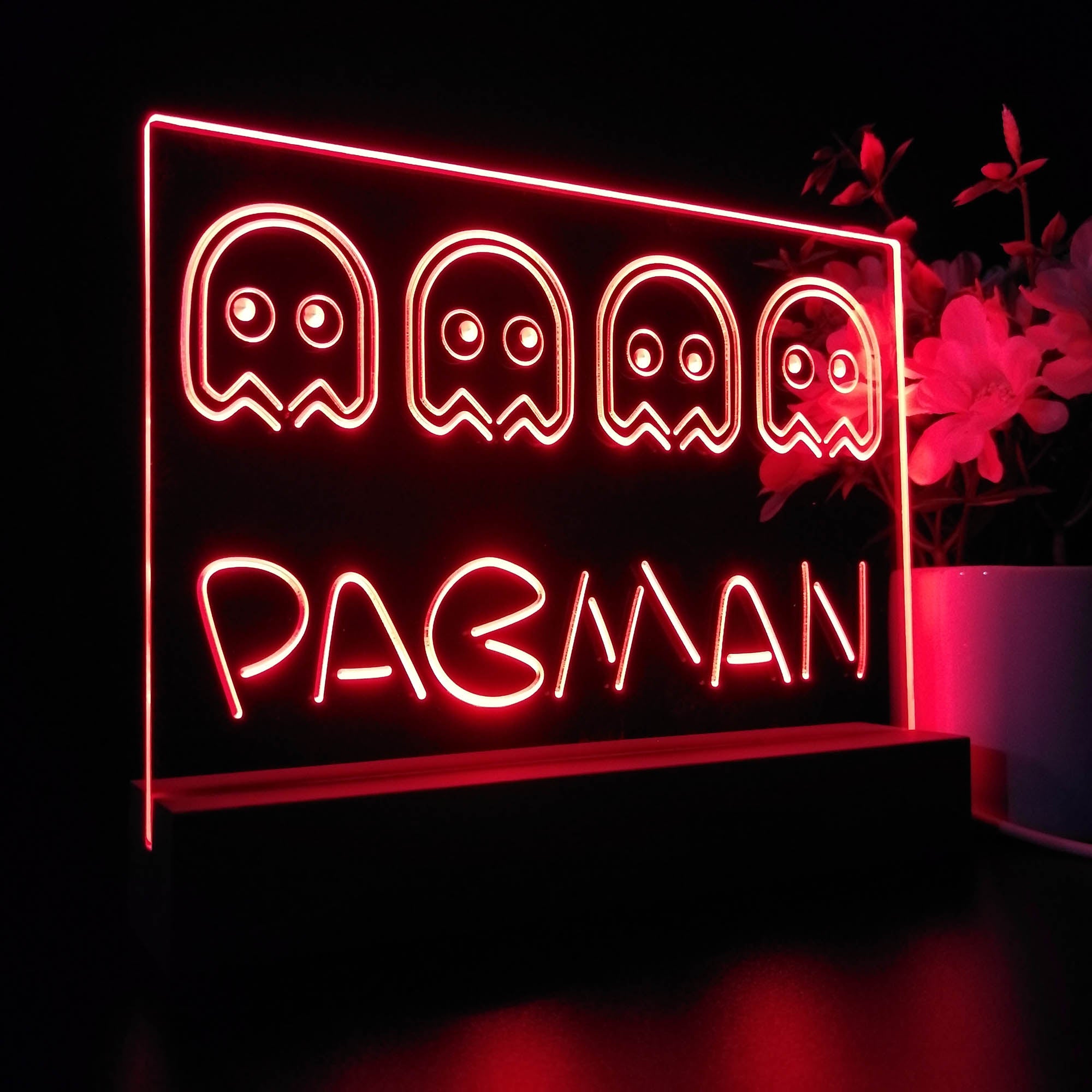 Pacman Game Room D¨¦cor 3D Neon LED Night Light Sign