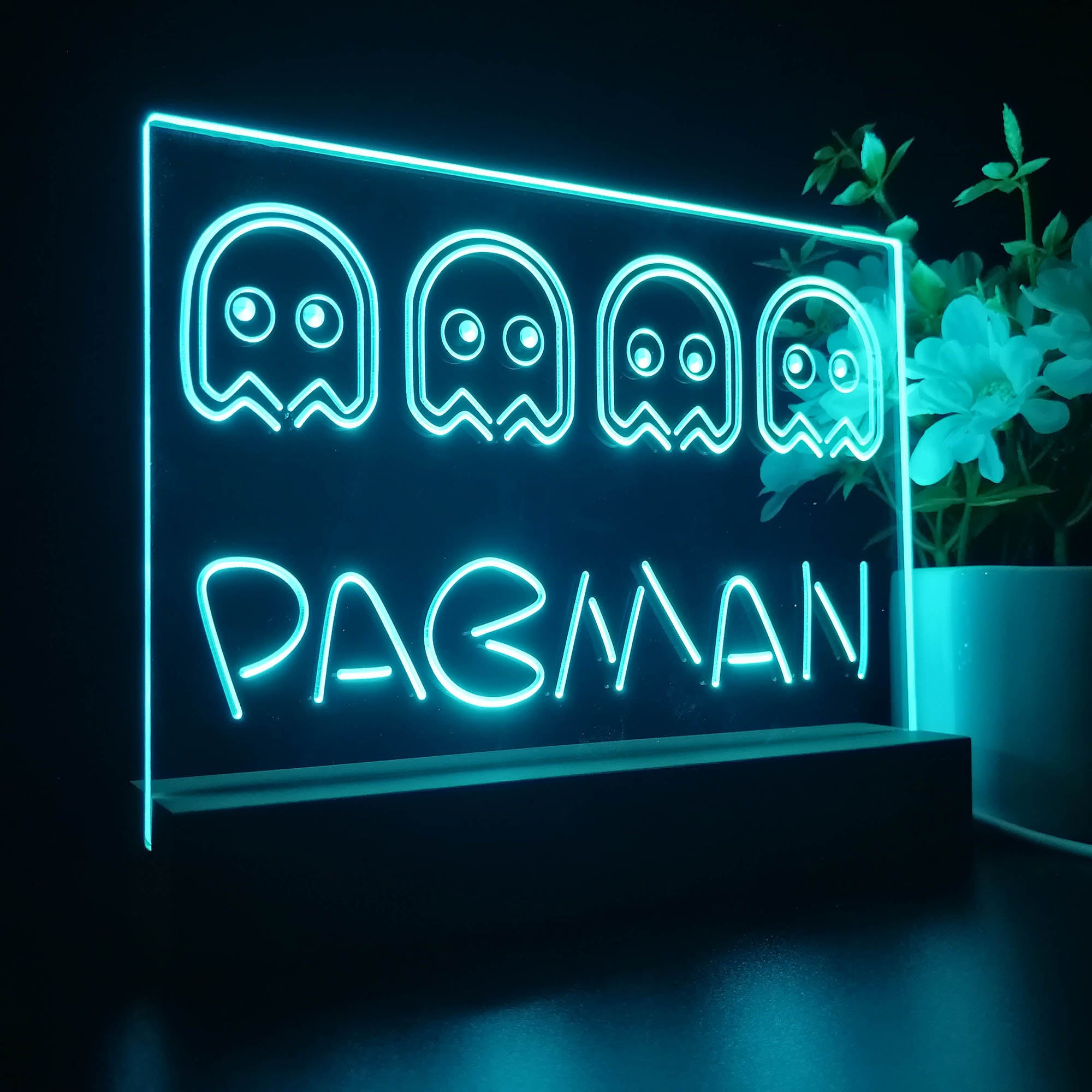 Pacman Game Room D¨¦cor 3D Neon LED Night Light Sign