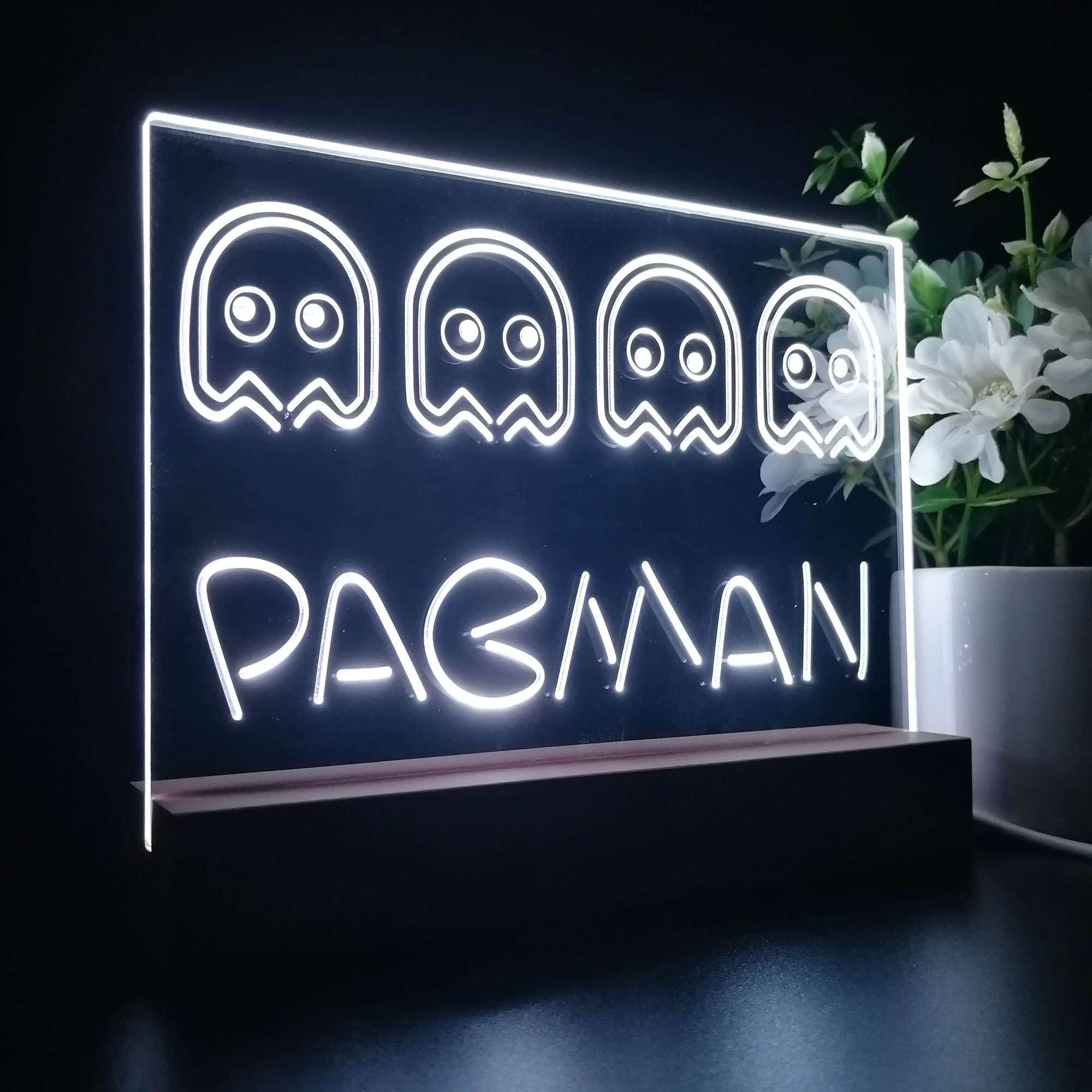 Pacman Game Room D¨¦cor 3D Neon LED Night Light Sign