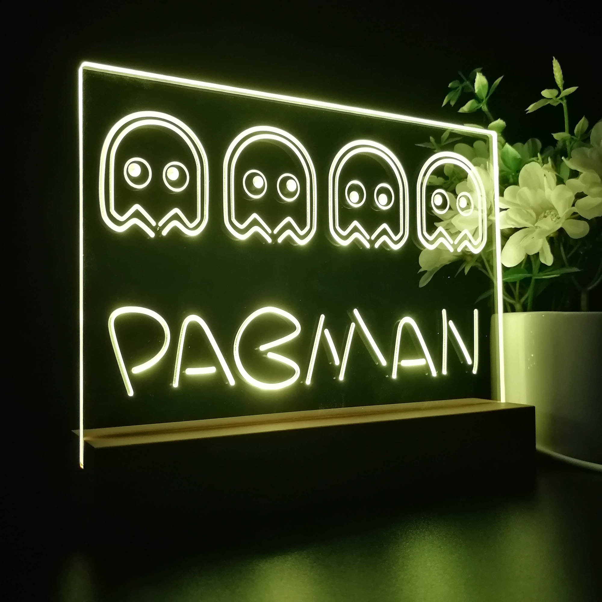 Pacman Game Room D¨¦cor 3D Neon LED Night Light Sign