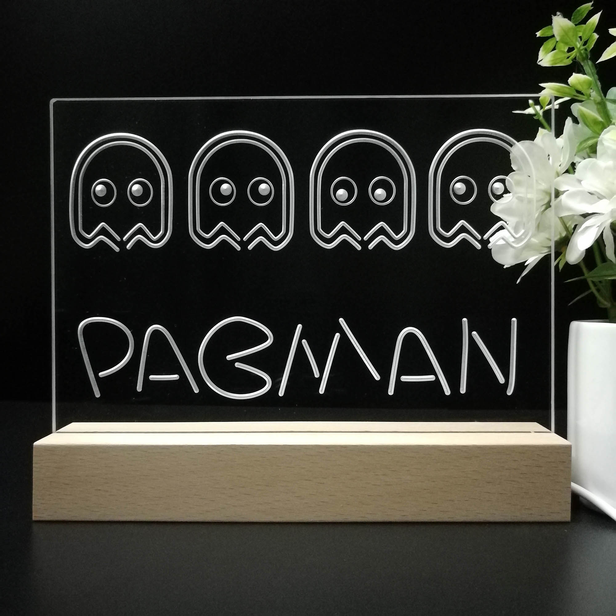 Pacman Game Room D¨¦cor 3D Neon LED Night Light Sign