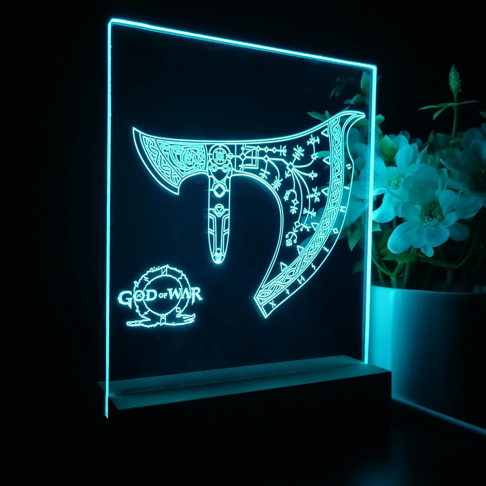 God of War Axe 3D Neon LED Night Light Sign Table Lamp