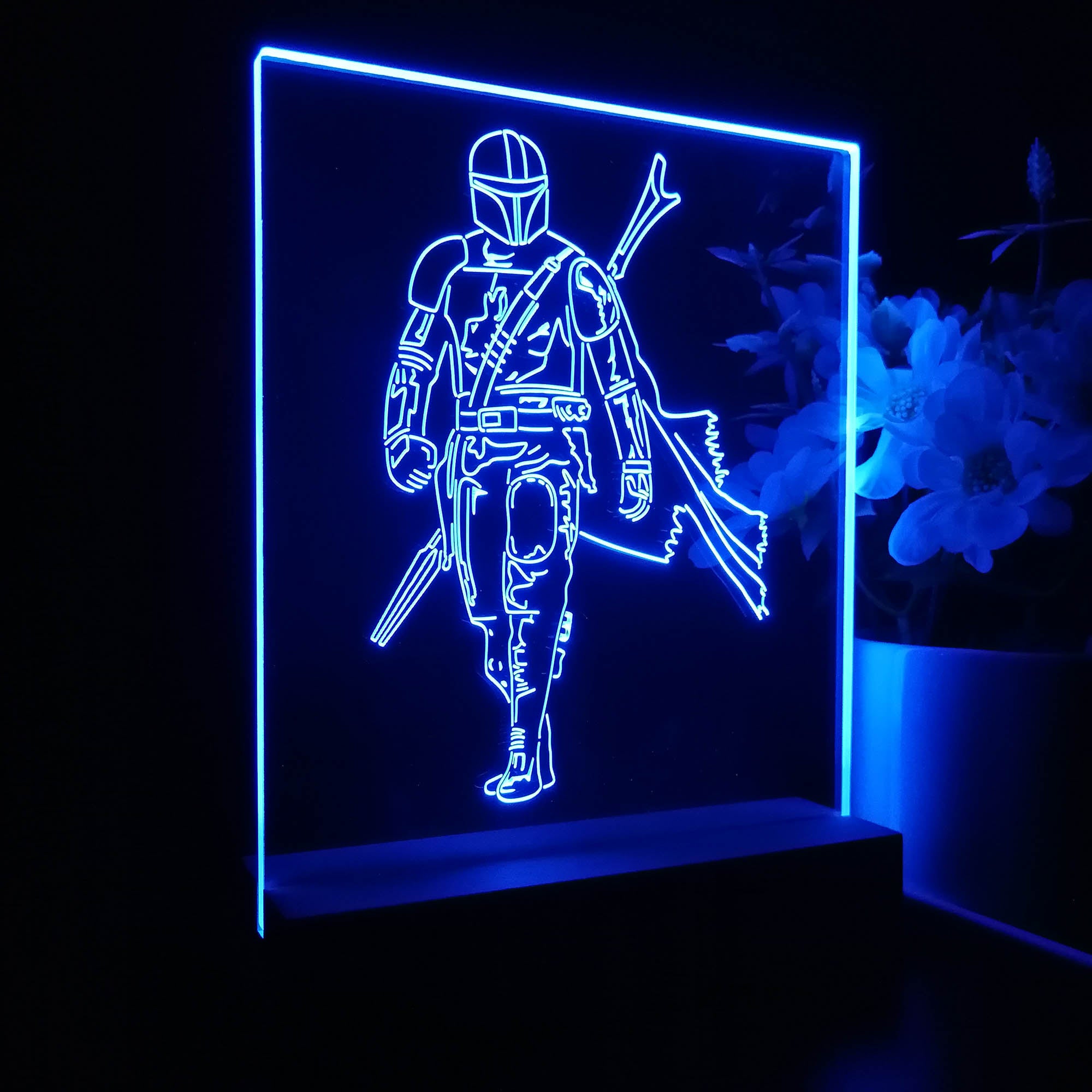 Mandalorian Star Wars 3D Neon LED Night Light Sign Table Lamp