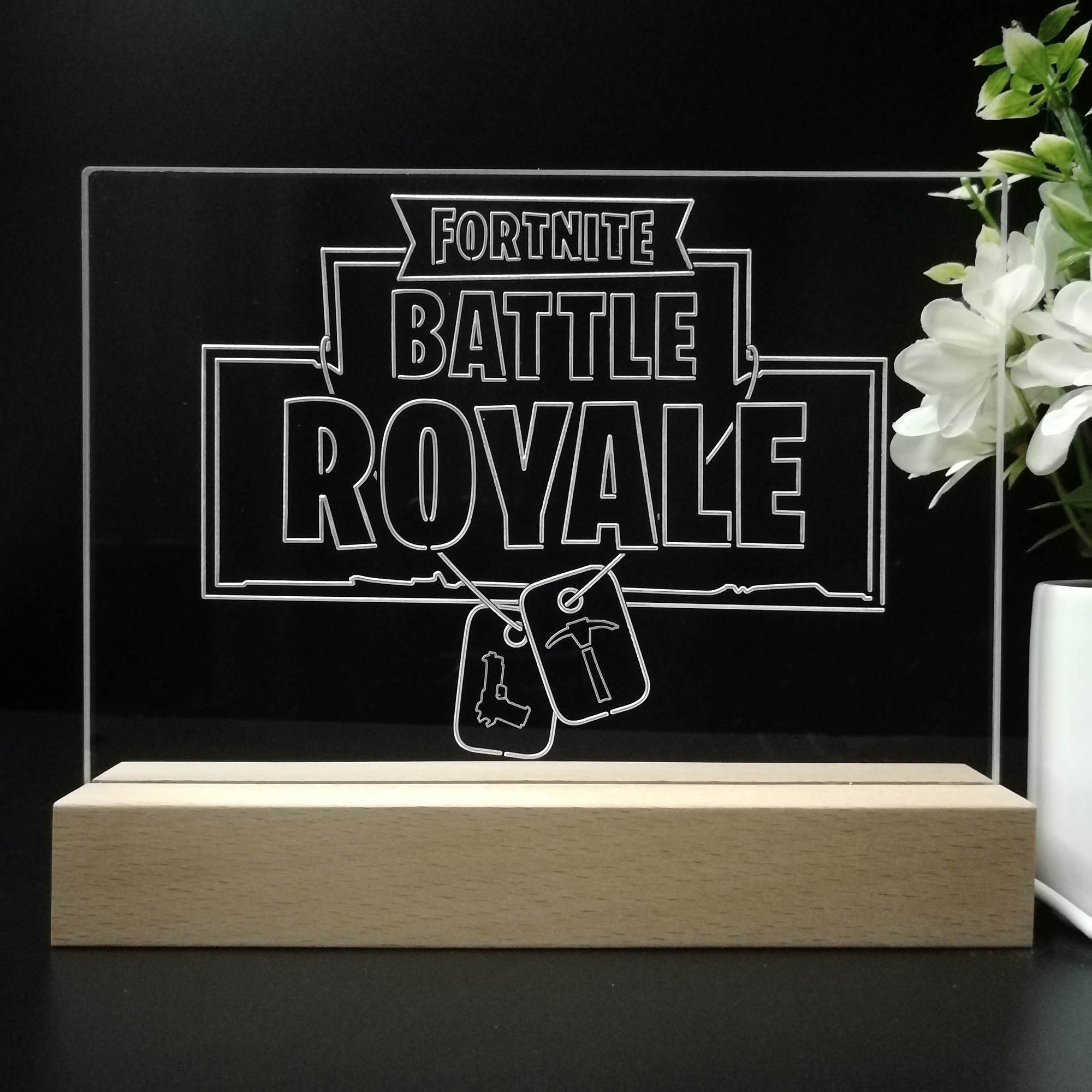 Fortnite Battle Royale 3D Neon LED Night Light Sign