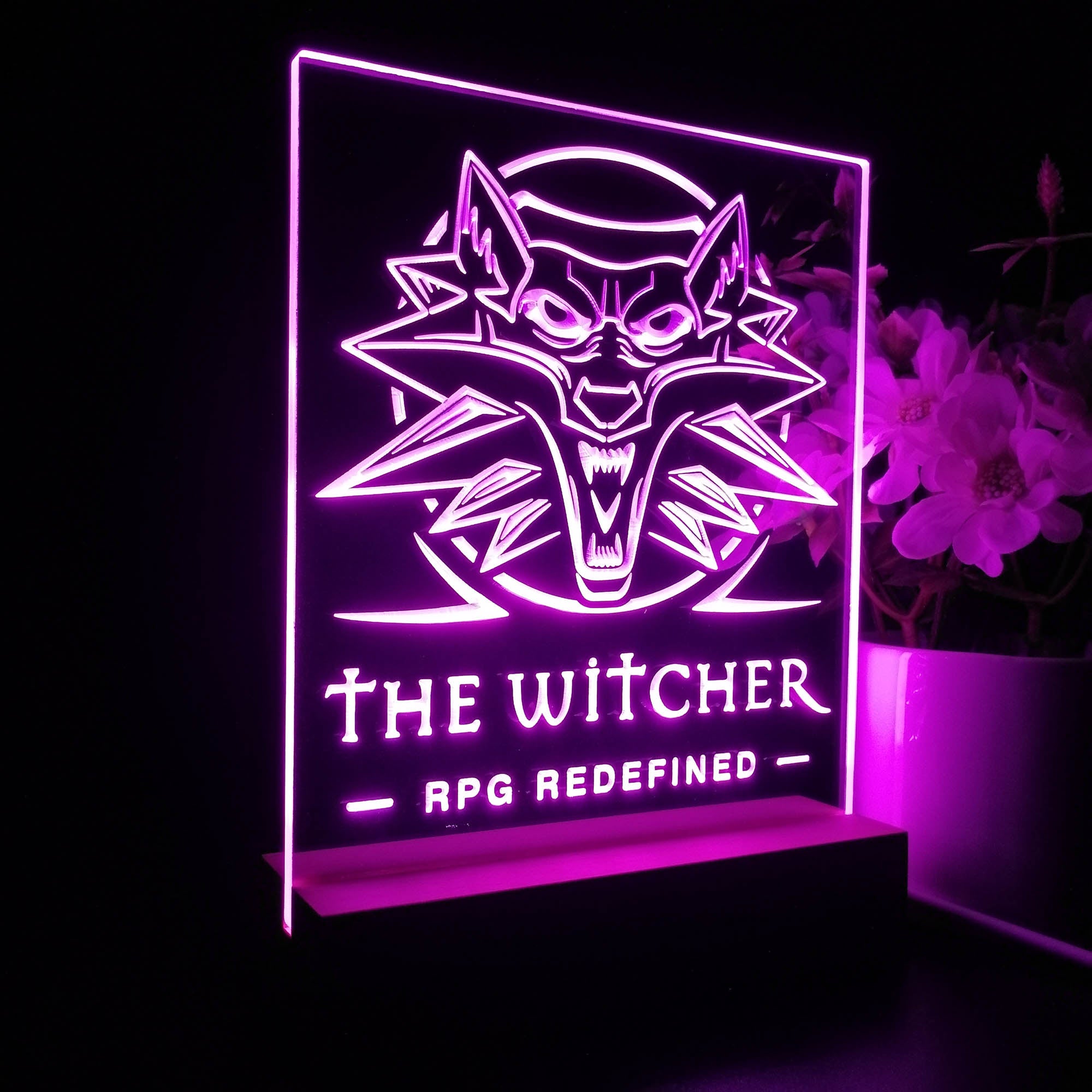 The Witcher Wolf Head Anime Night Light 3D Illusion Lamp