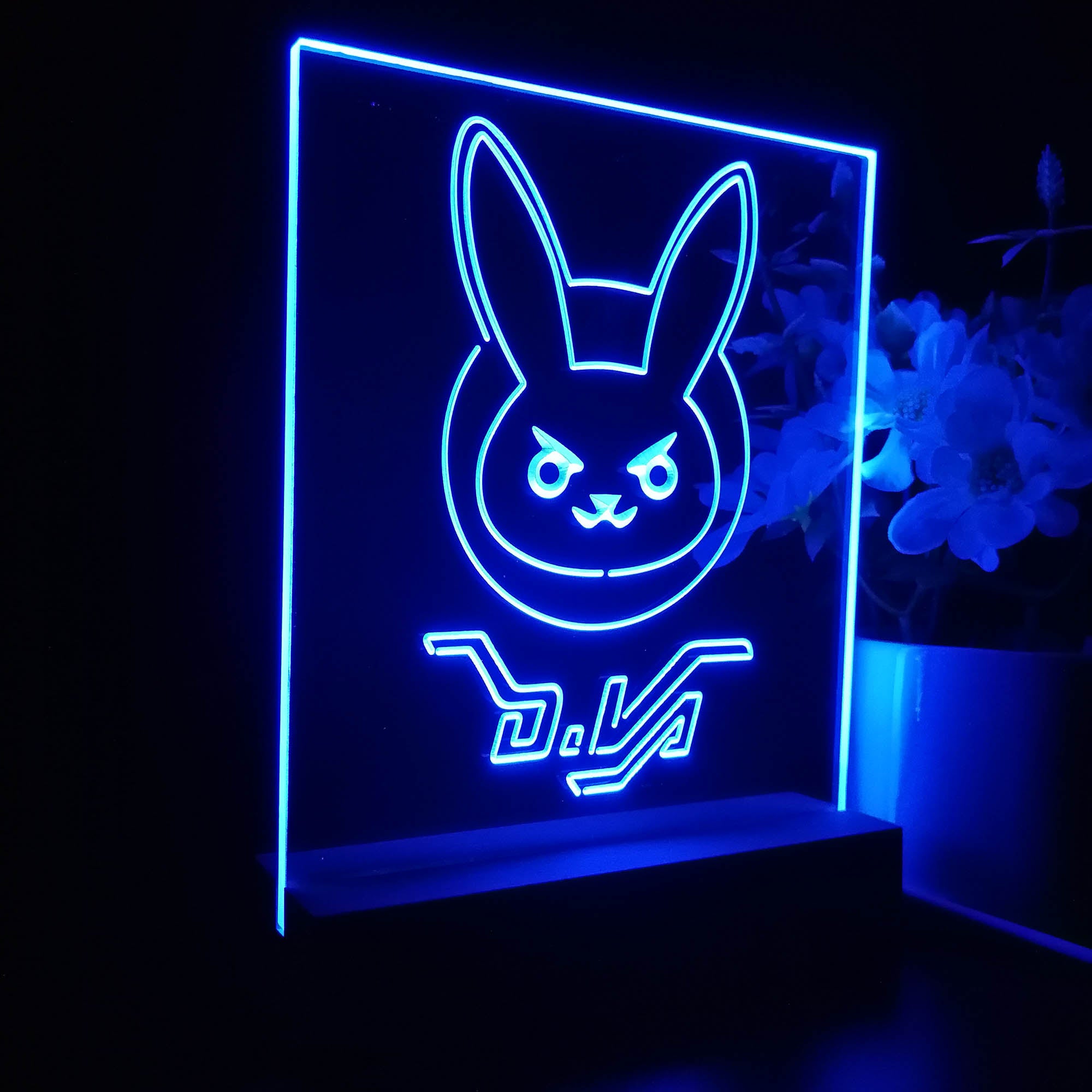 Overwatch Dva 3D Neon LED Night Light Sign Table Lamp