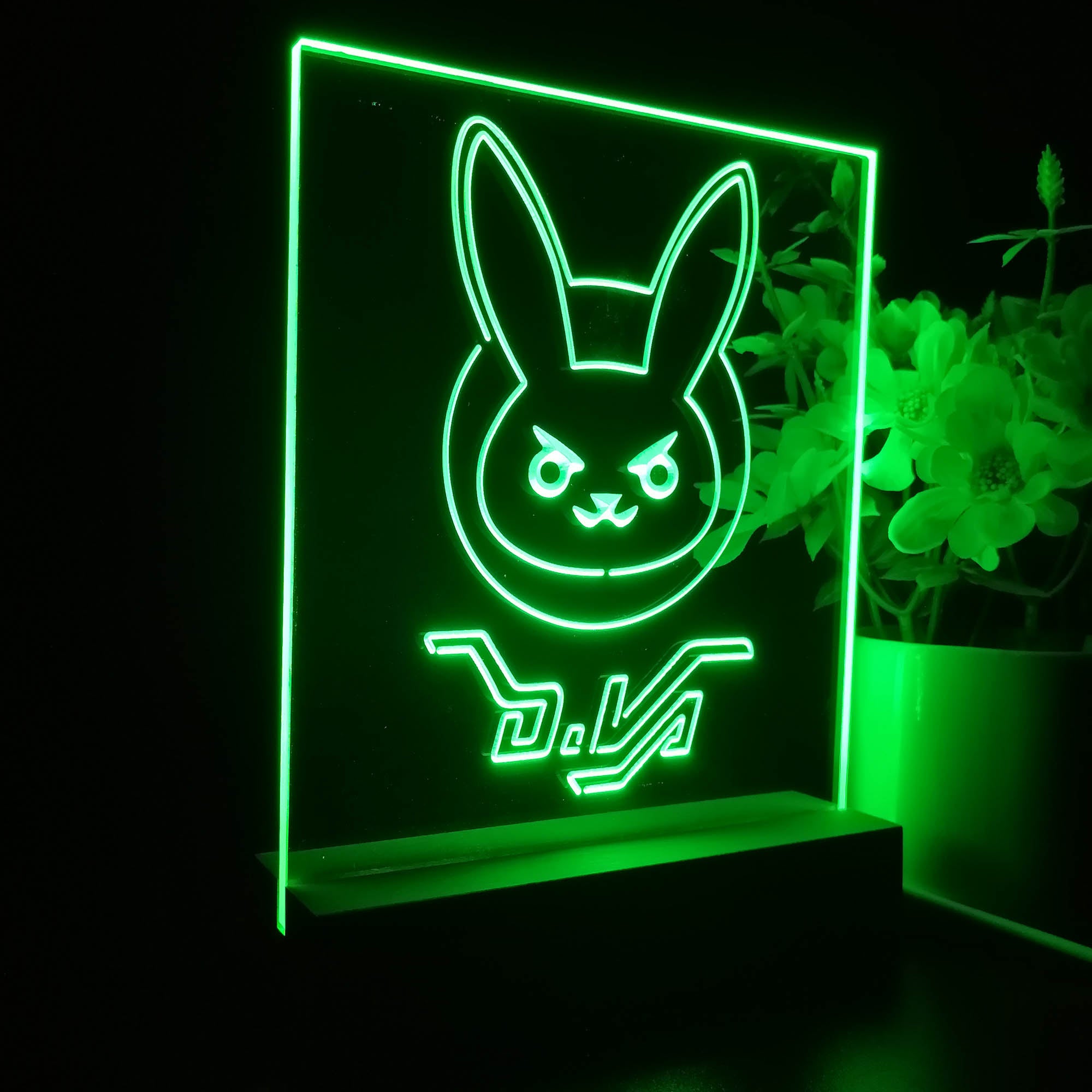 Overwatch Dva 3D Neon LED Night Light Sign Table Lamp