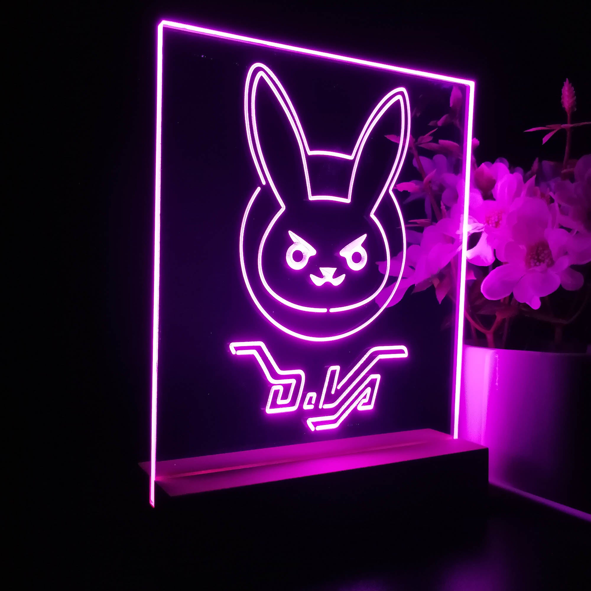 Overwatch Dva Anime Night Light 3D Illusion Lamp