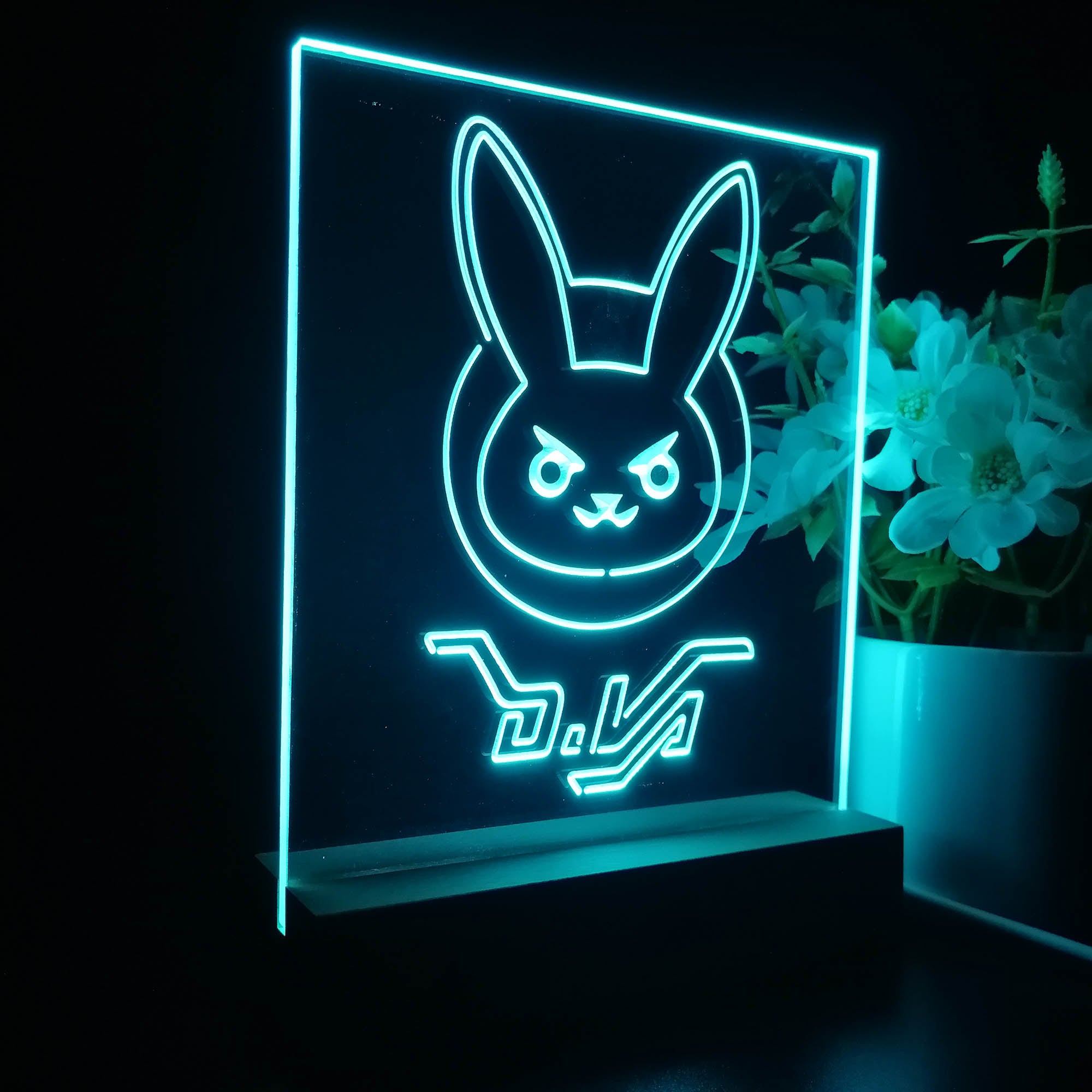 Overwatch Dva 3D Neon LED Night Light Sign Table Lamp