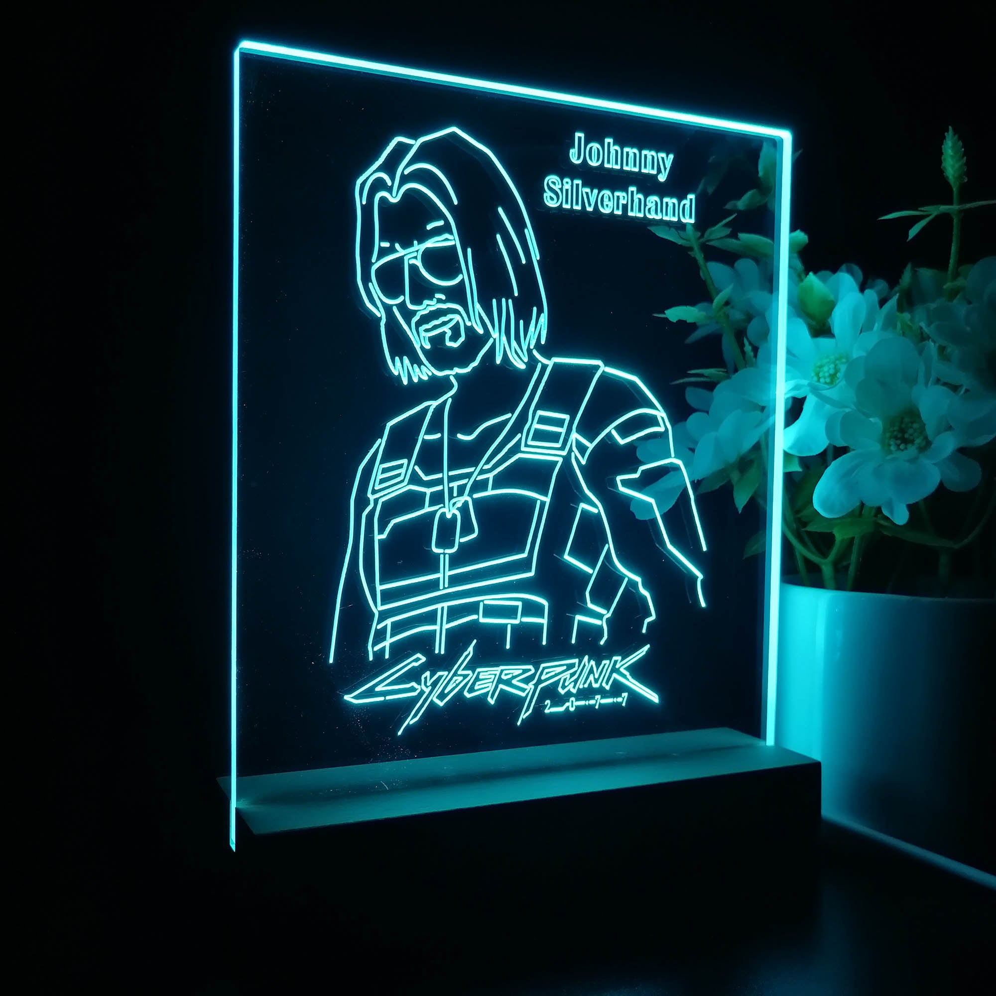 Cyberpunk 2077 Johnny 3D Neon LED Night Light Sign Table Lamp