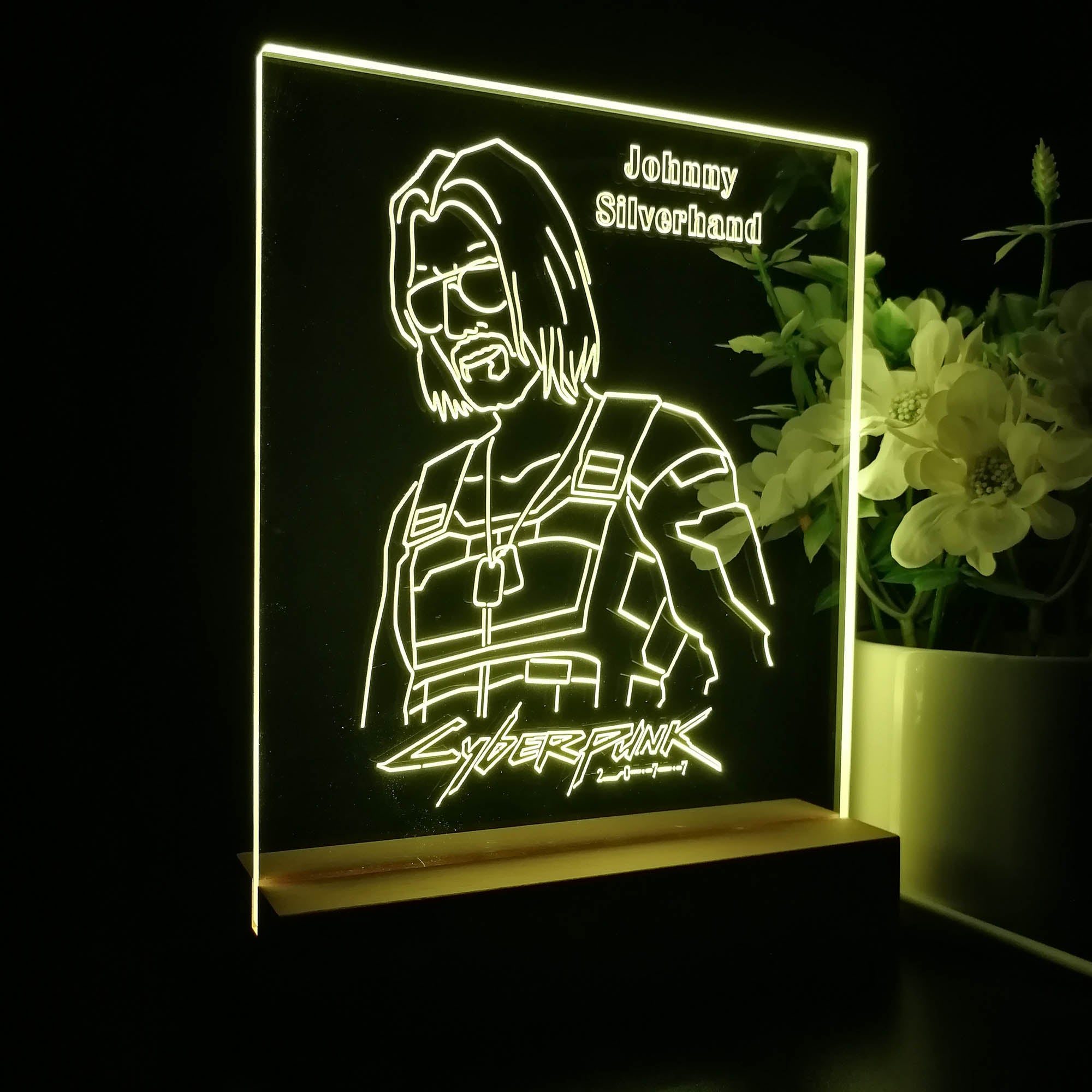 Cyberpunk 2077 Johnny 3D LED Optical Illusion Sleep Night Light Table Lamp