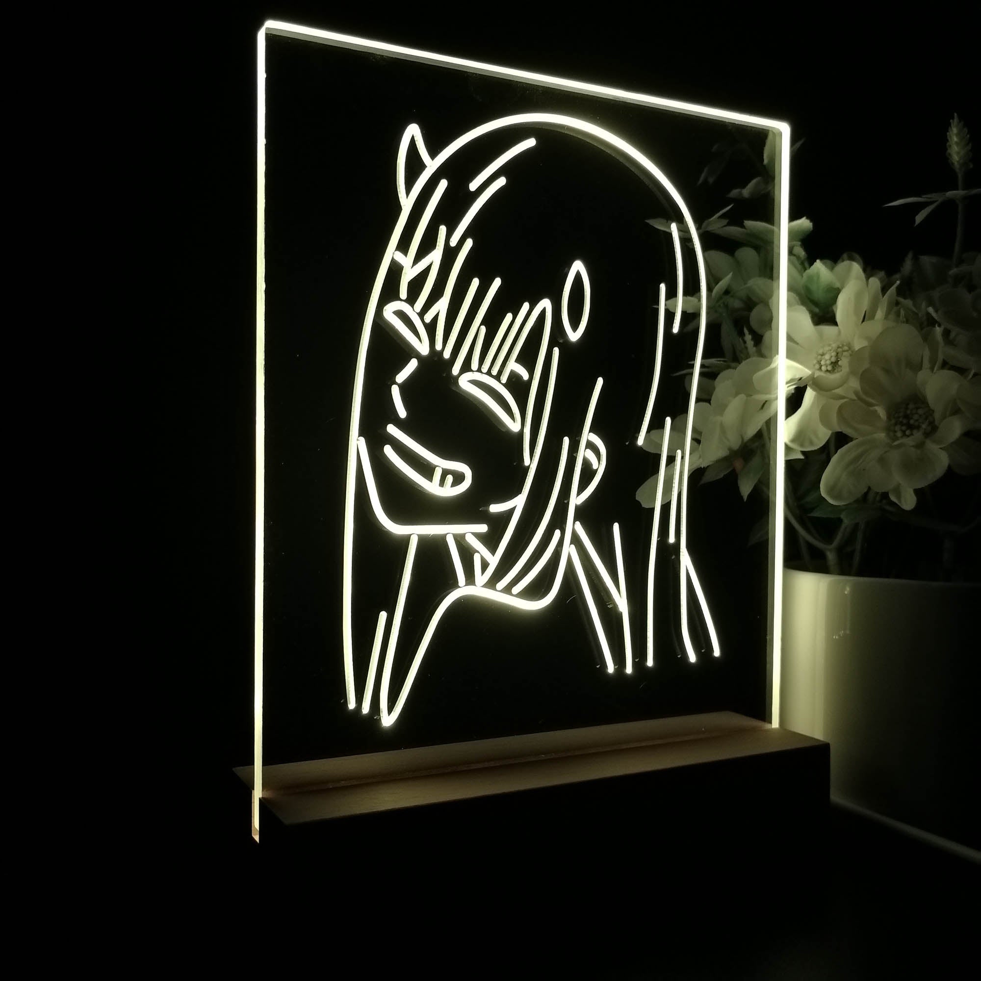 Zero Two 3D Neon LED Night Light Sign Table Lamp