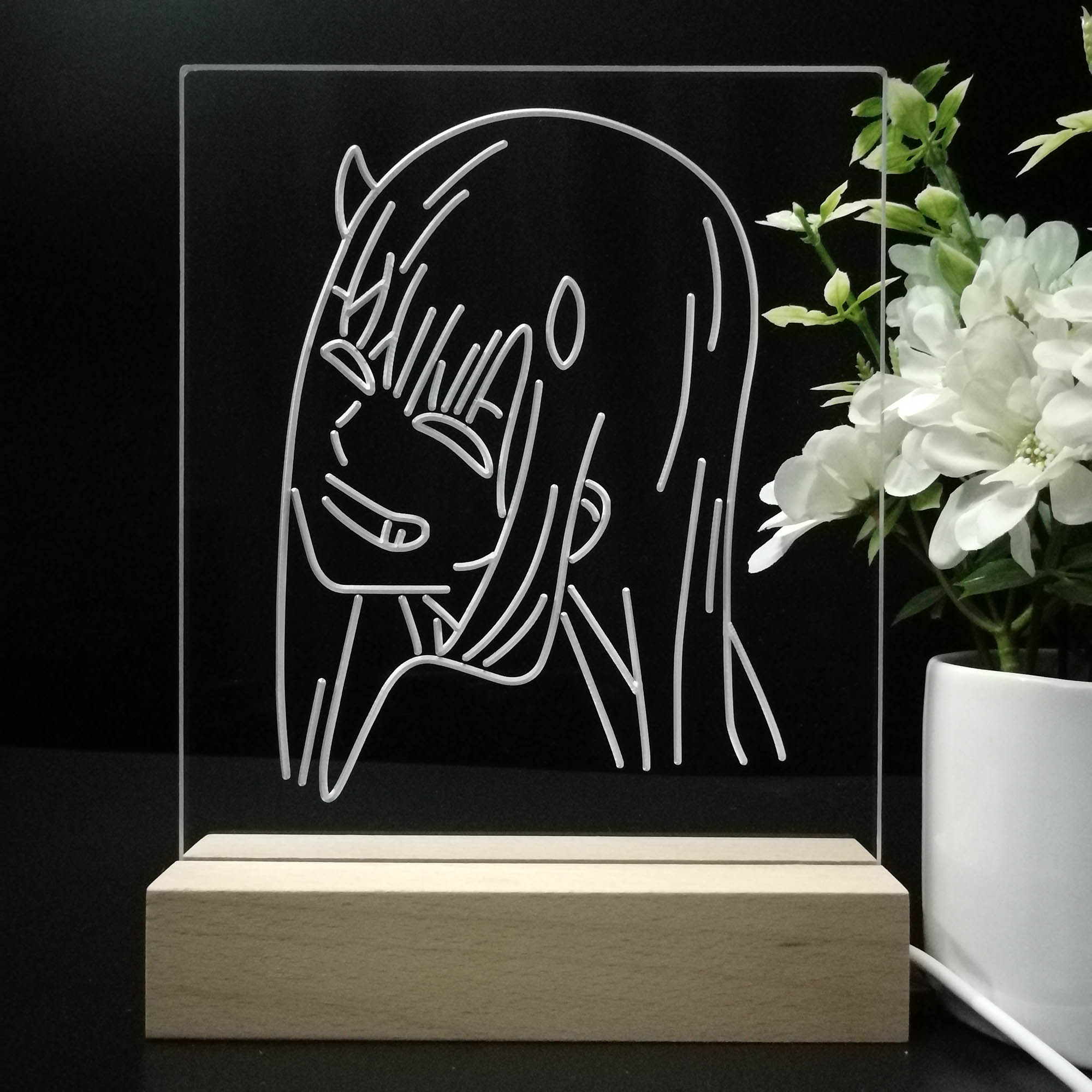 Zero Two 3D Neon LED Night Light Sign Table Lamp