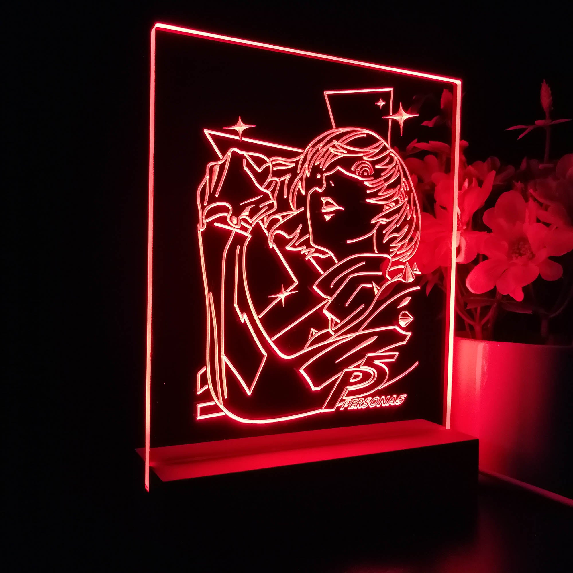 Persona 5 Makoto Nijima Cool 3D LED Optical Illusion Sleep Night Light Table Lamp