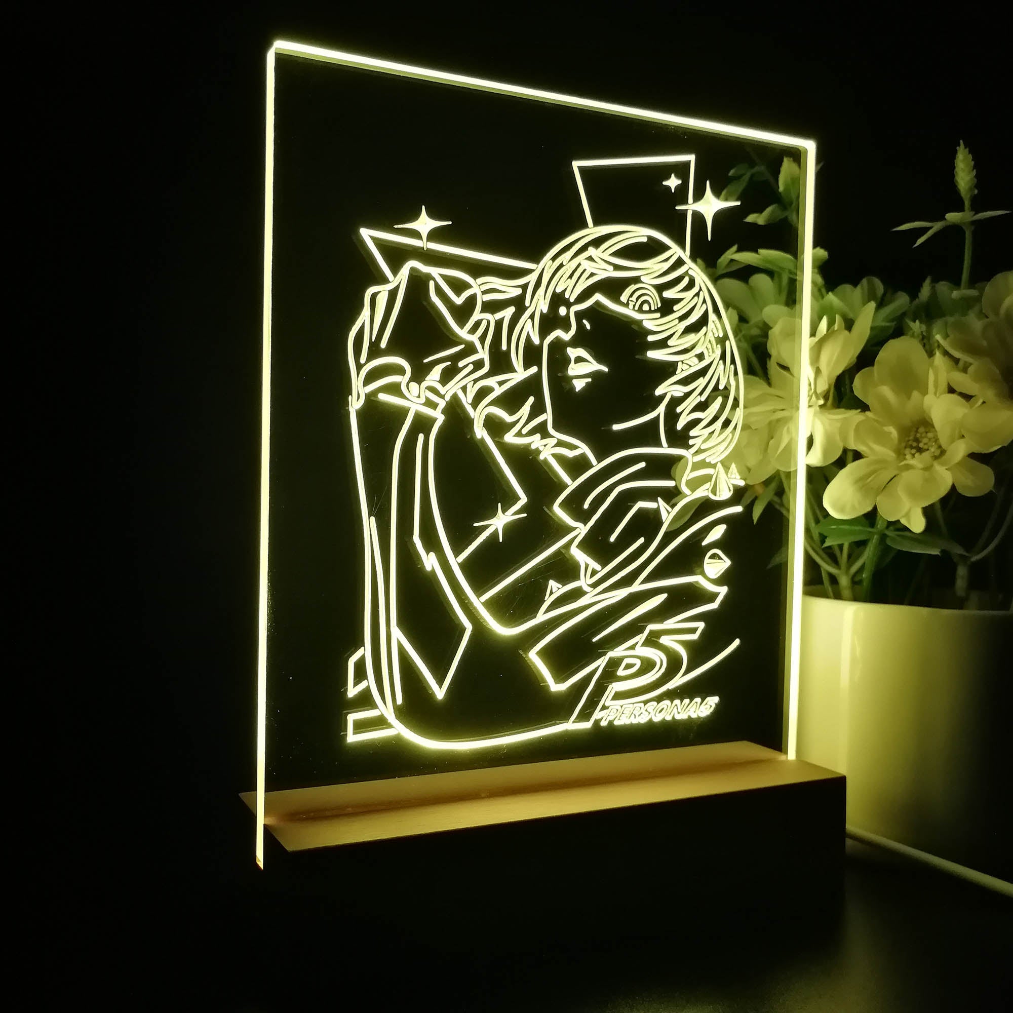 Persona 5 Makoto Nijima Cool 3D LED Optical Illusion Sleep Night Light Table Lamp