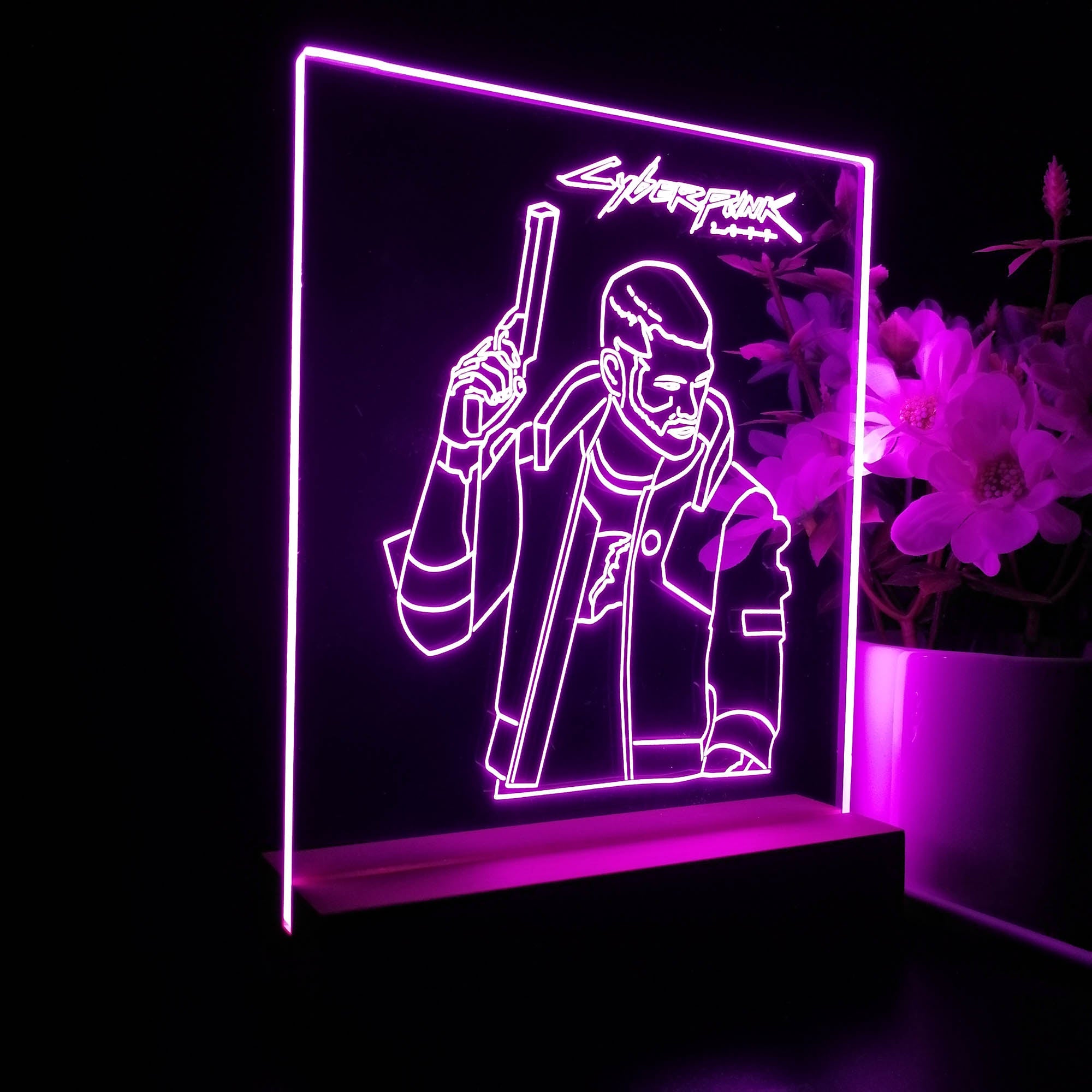 Cyberpunk 2077 Male V Anime Night Light 3D Illusion Lamp