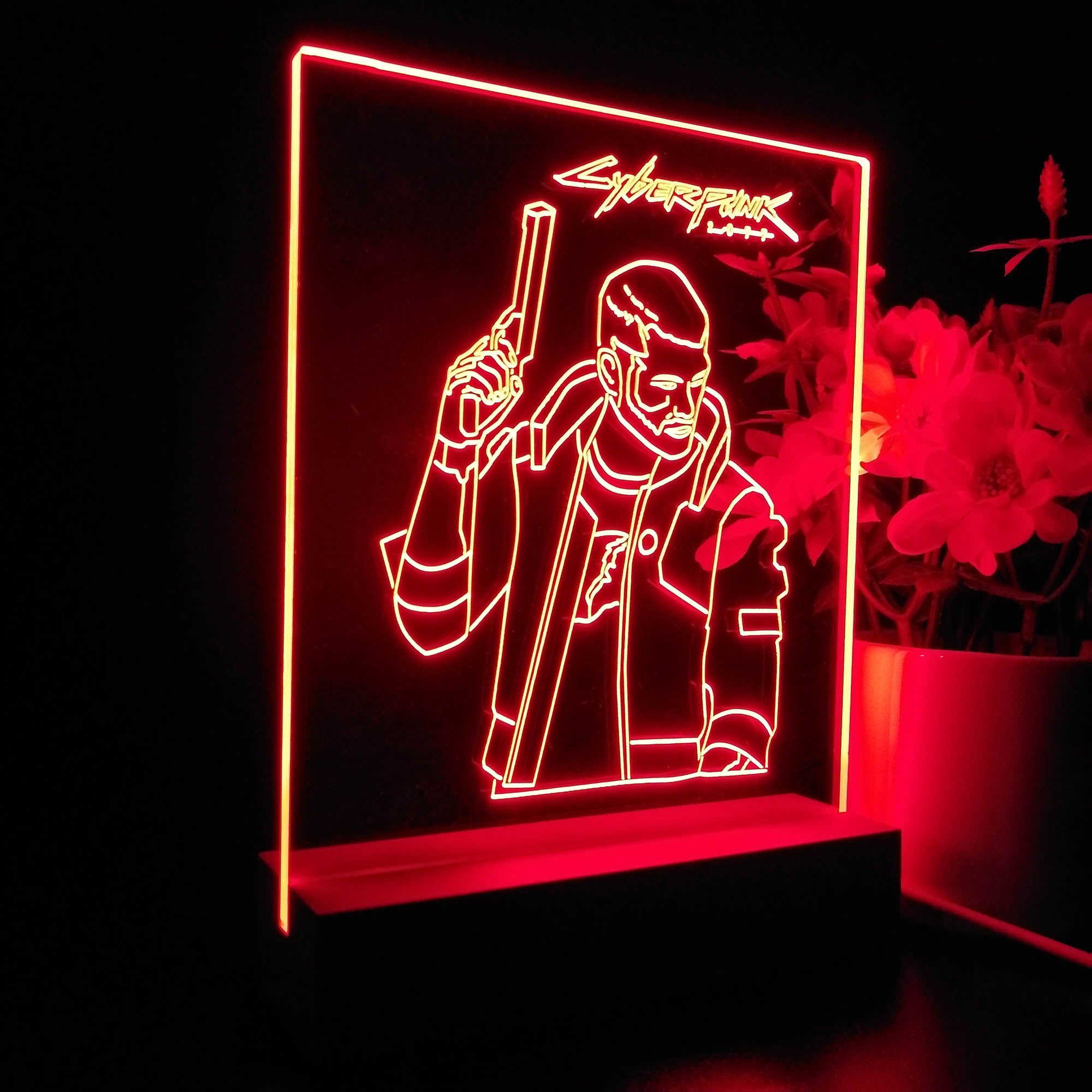 Cyberpunk 2077 Male V 3D Neon LED Night Light Sign Table Lamp