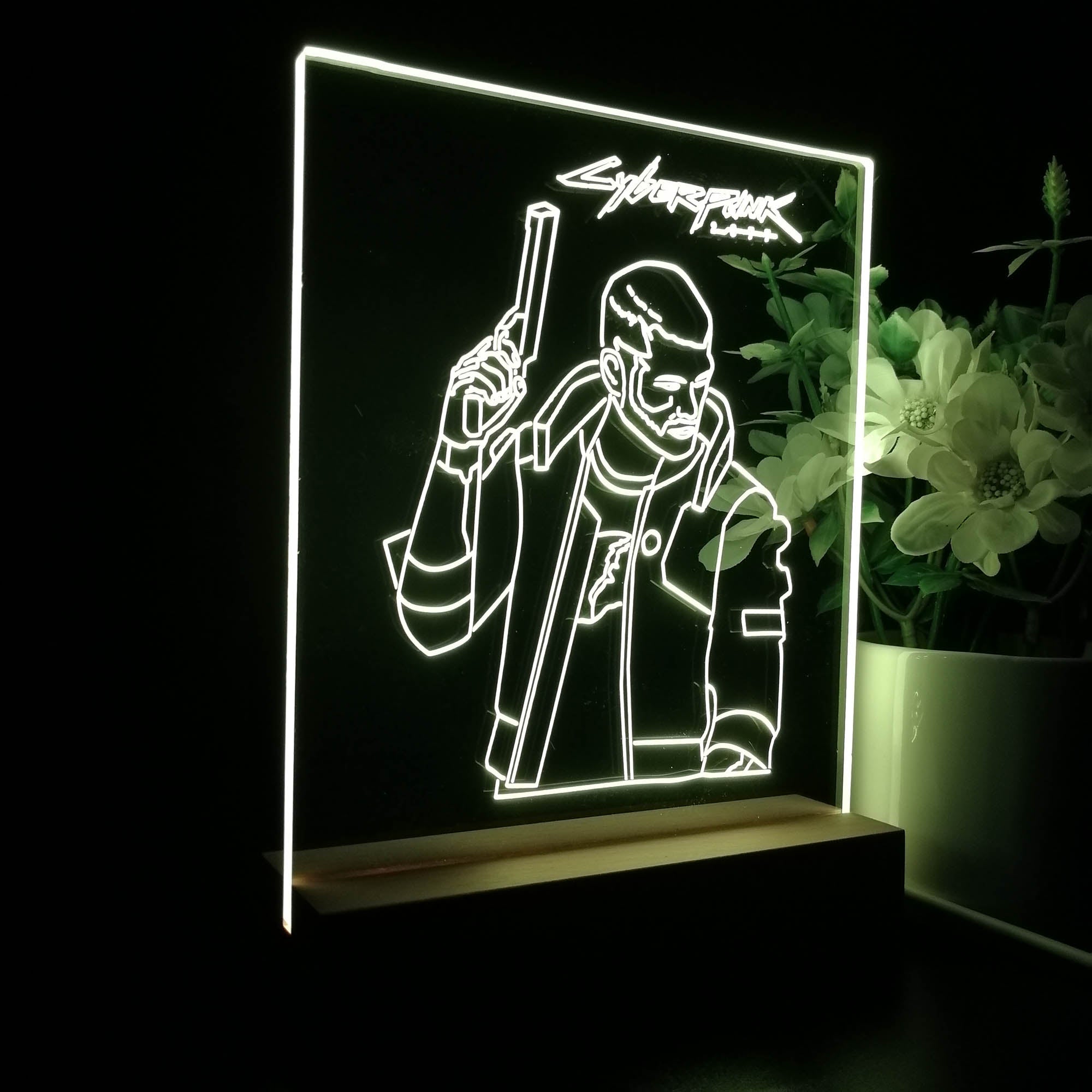 Cyberpunk 2077 Male V Anime Night Light | LED LAB CAVE